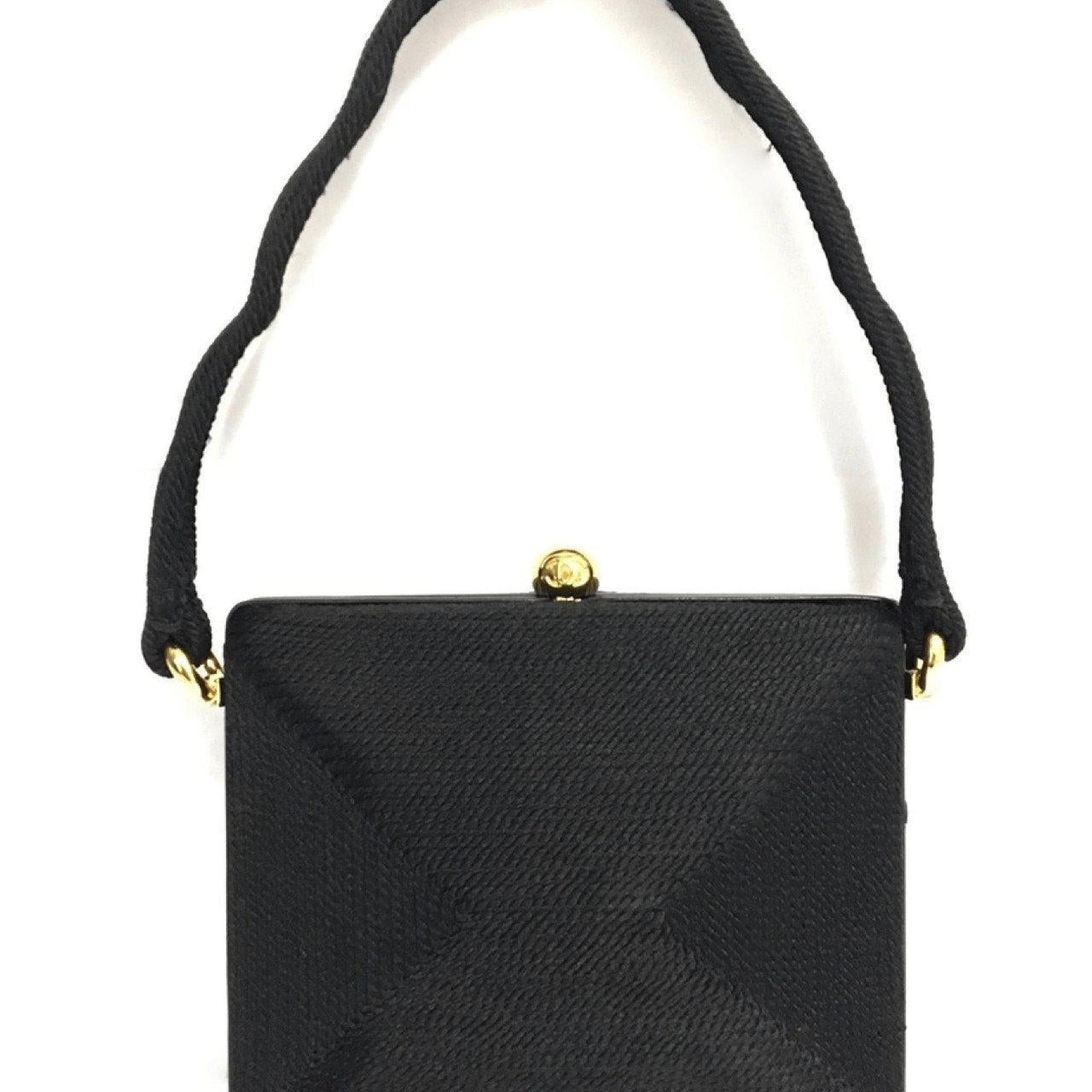 Chanel Black Woven Evening Bag