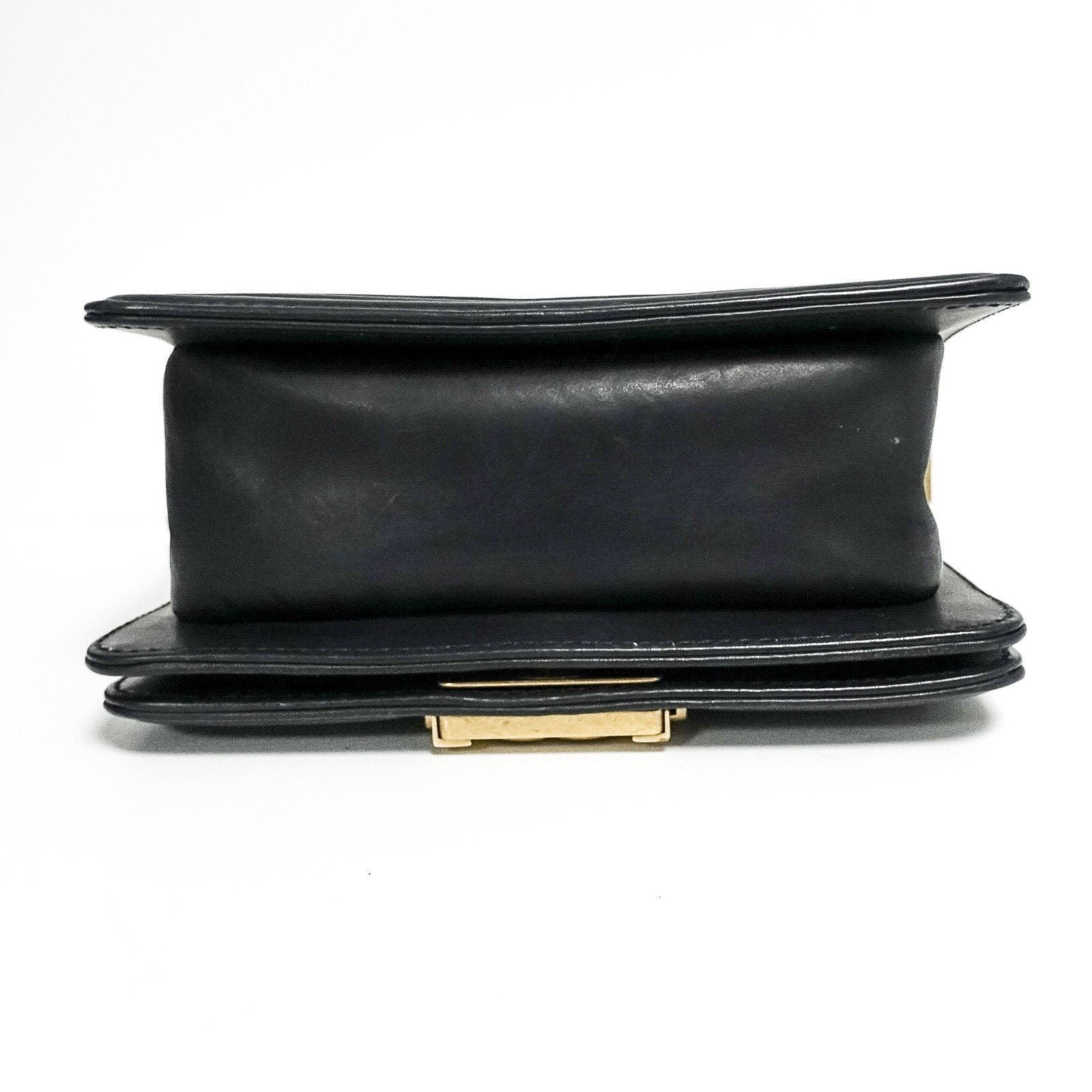 Chanel Black Woven Leather Chateau Boy Bag