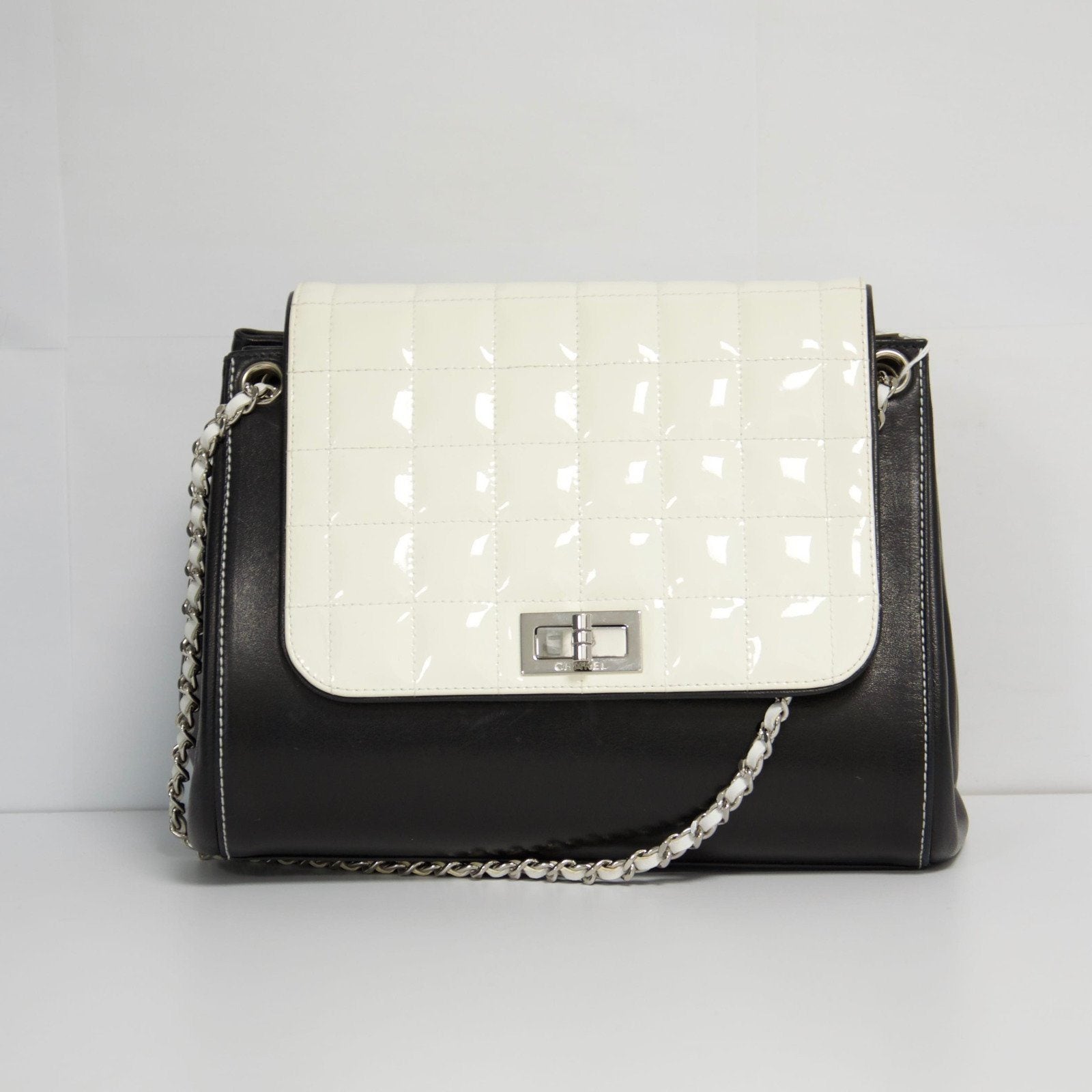 Chanel Black and White Chocolate Bar Bag