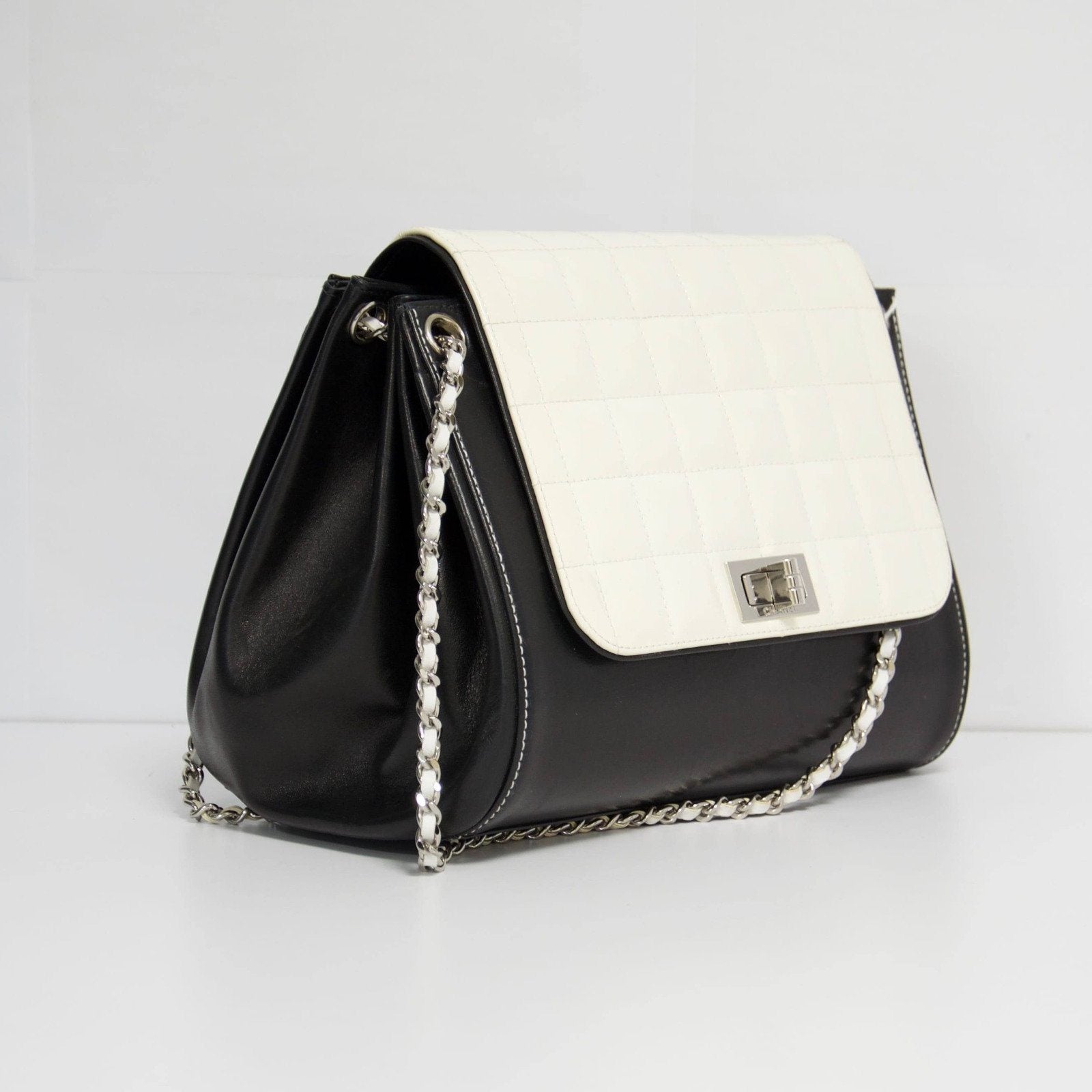 Chanel Black and White Chocolate Bar Bag