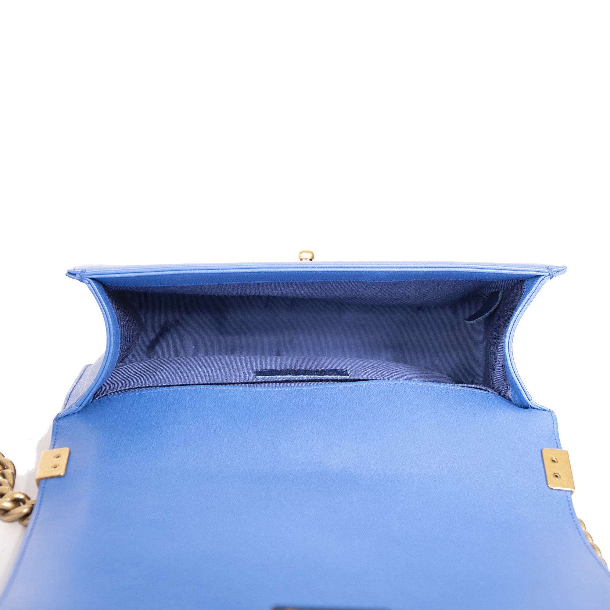 Chanel Blue Medium Boy Bag w/ Box & Authenticity Card