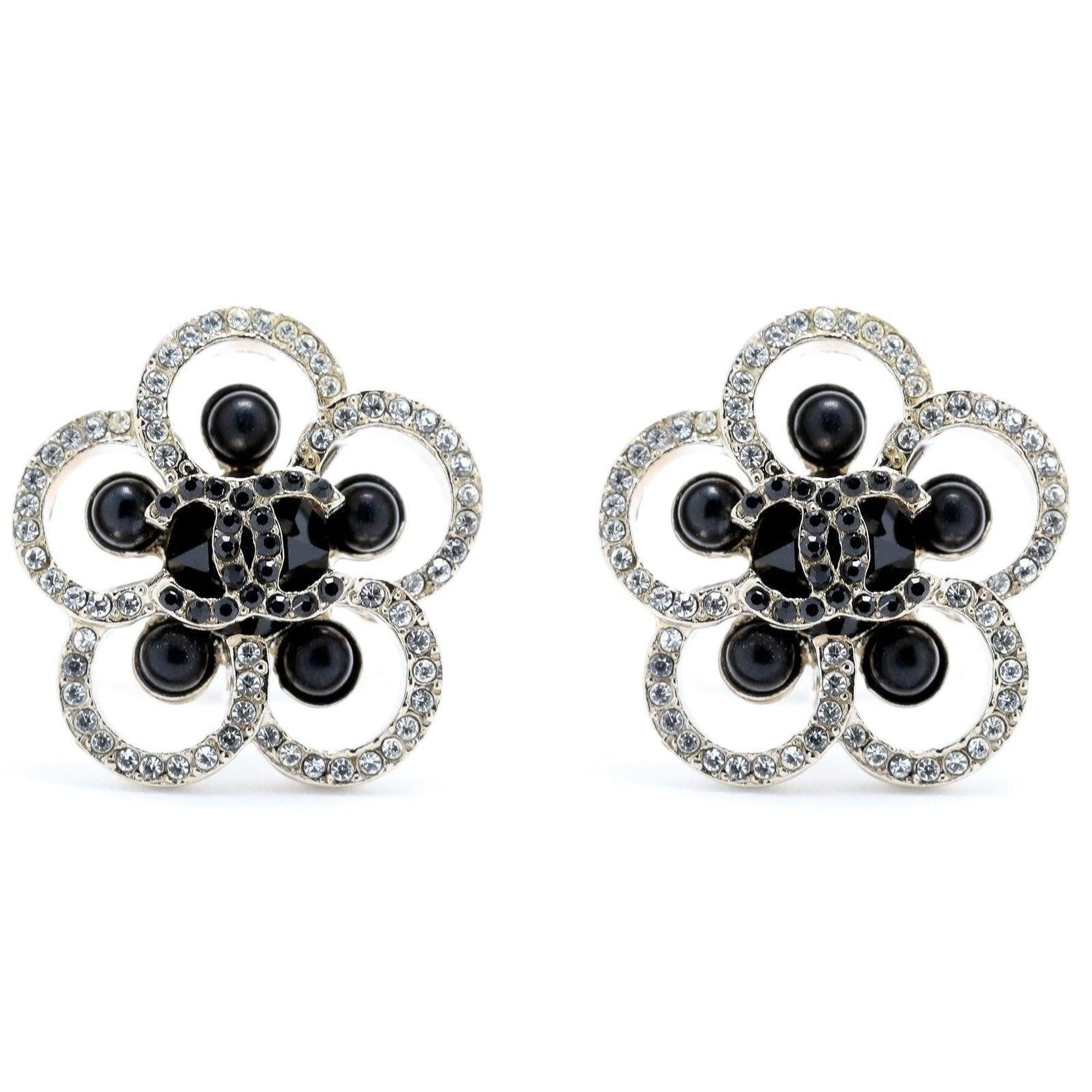 Chanel CC Camelia Earrings
