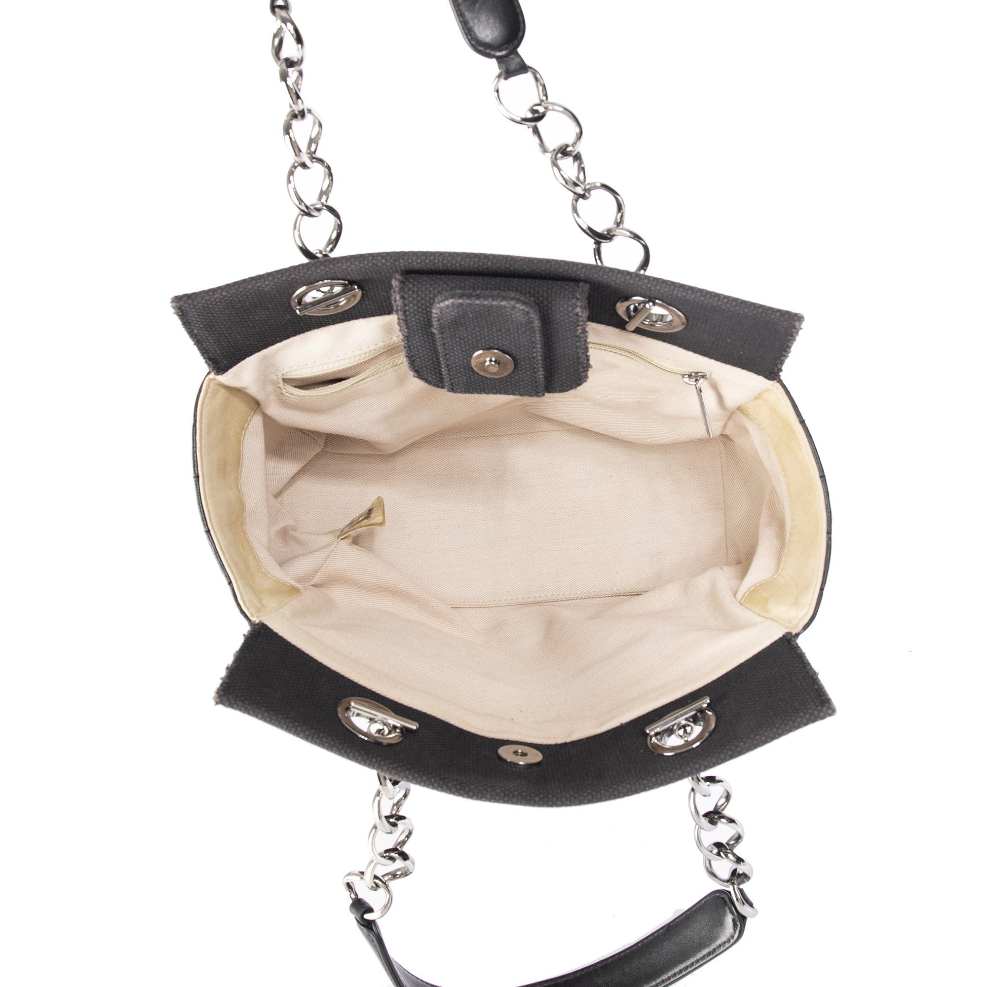 Chanel CC Canvas & Leather Chain Tote