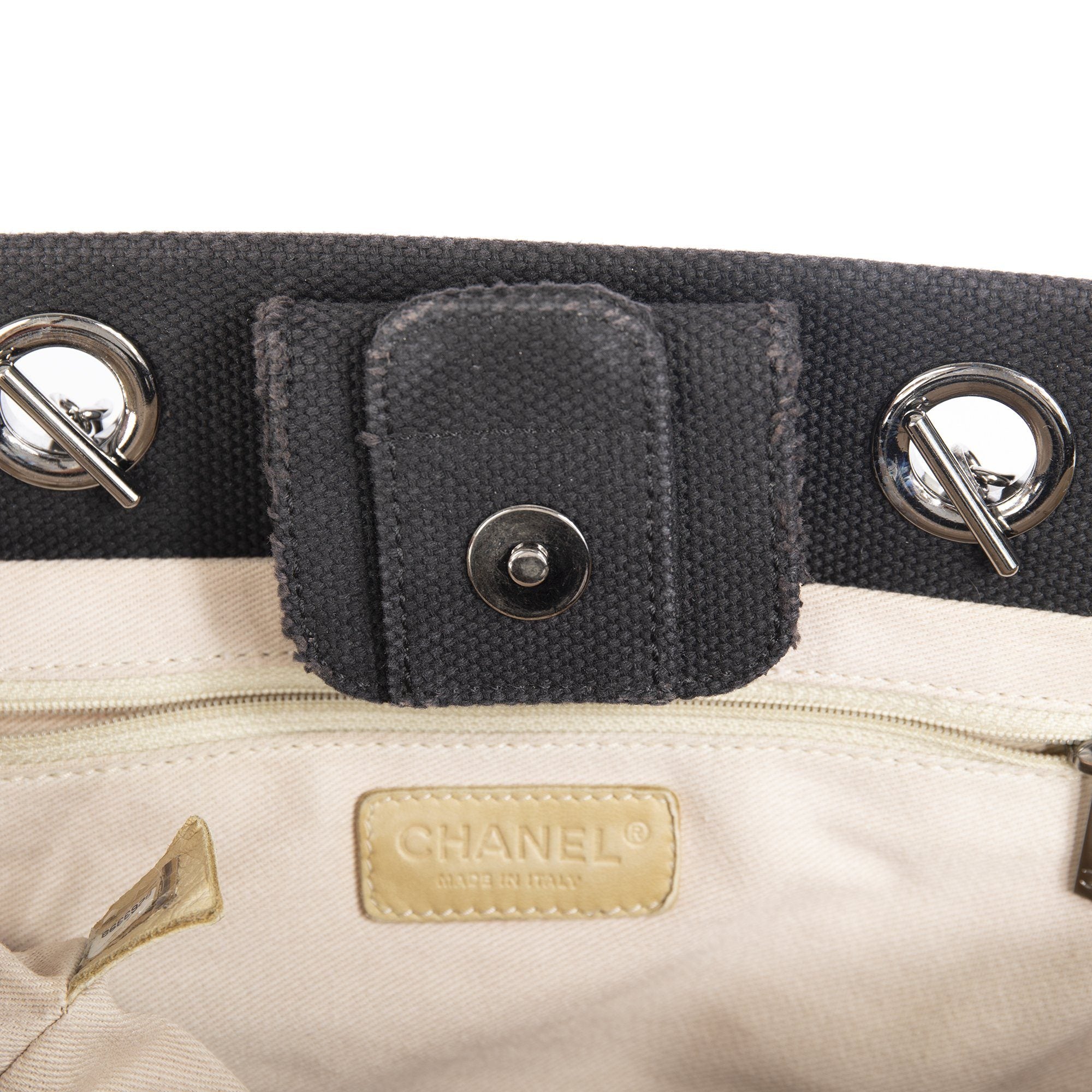 Chanel CC Canvas & Leather Chain Tote