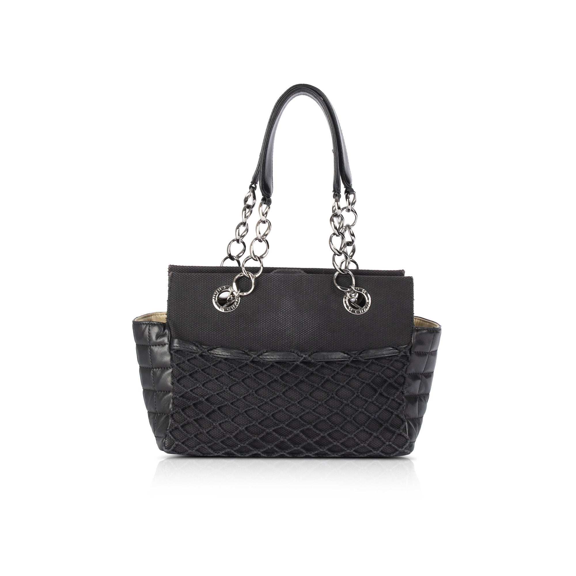 Chanel CC Canvas & Leather Chain Tote