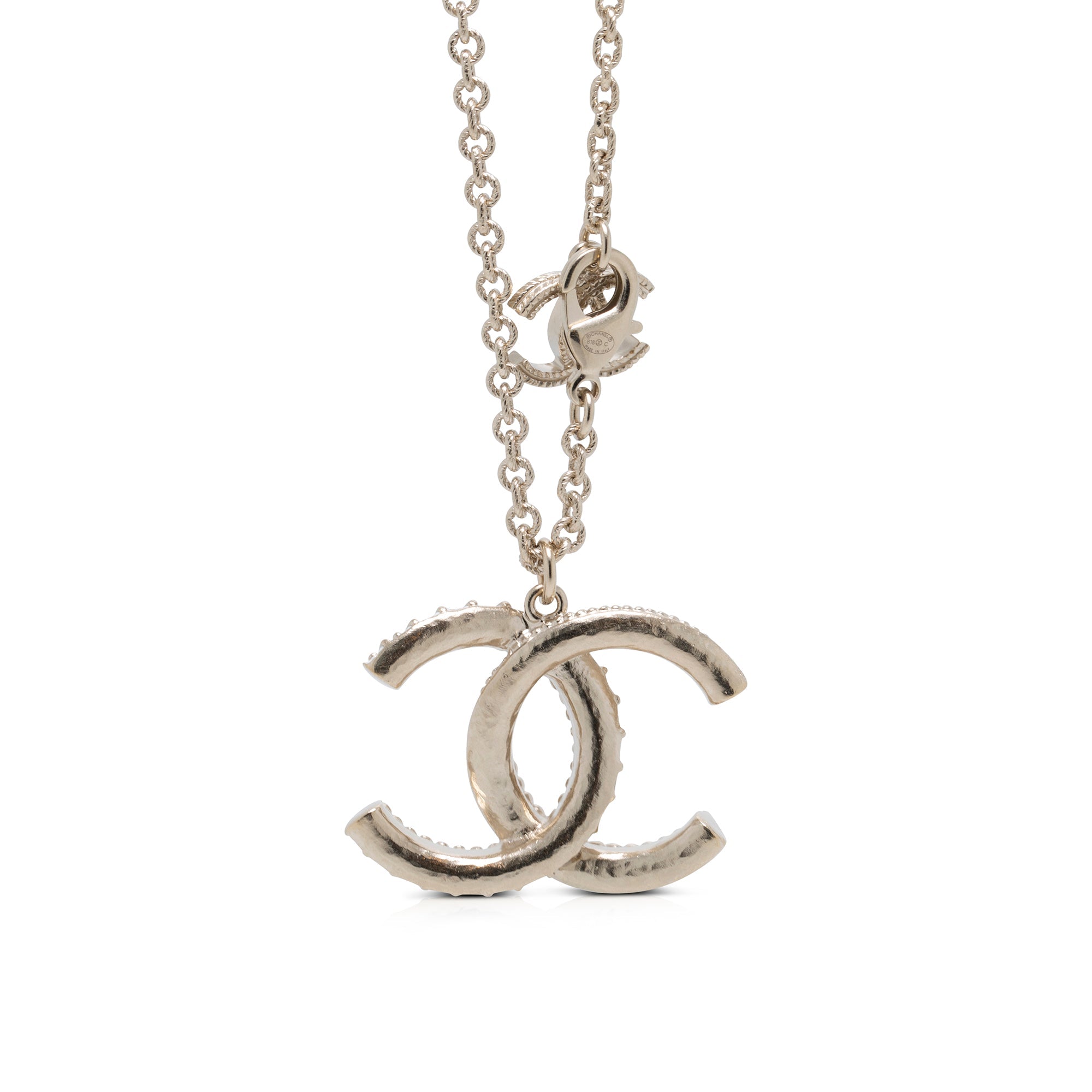 Chanel CC Enamel Pendant Necklace w/ Box
