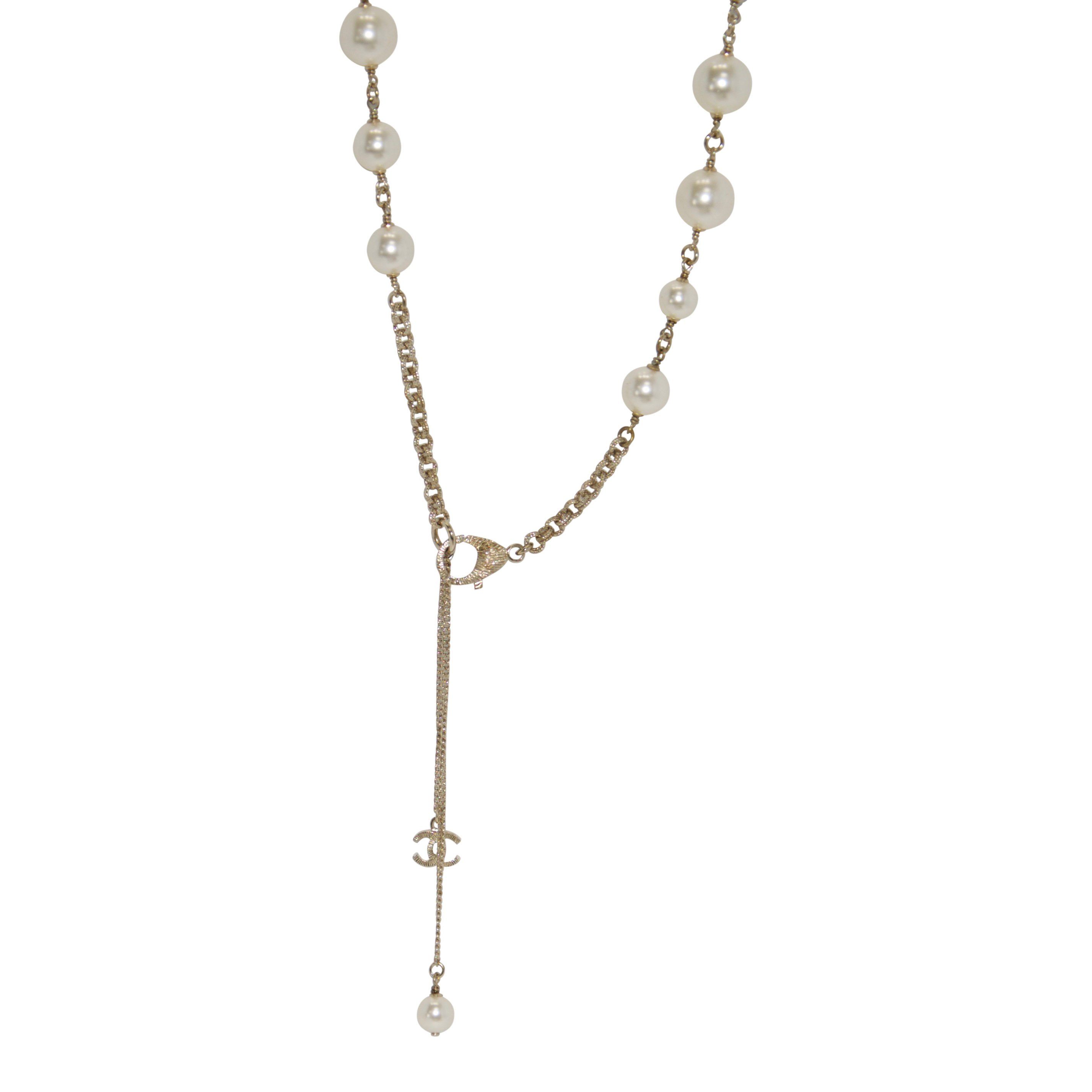Chanel CC & Faux Pearl Necklace