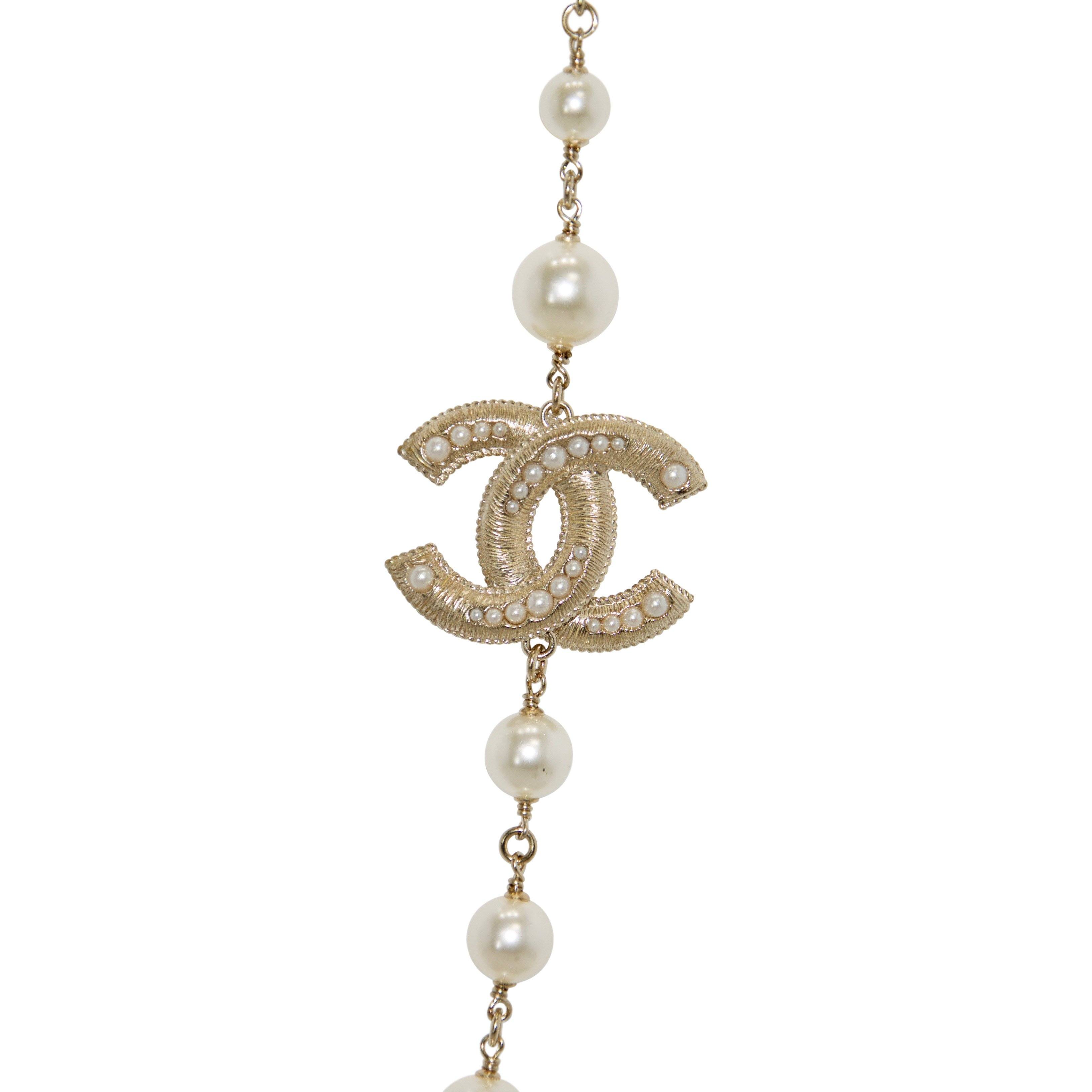 Chanel CC & Faux Pearl Necklace
