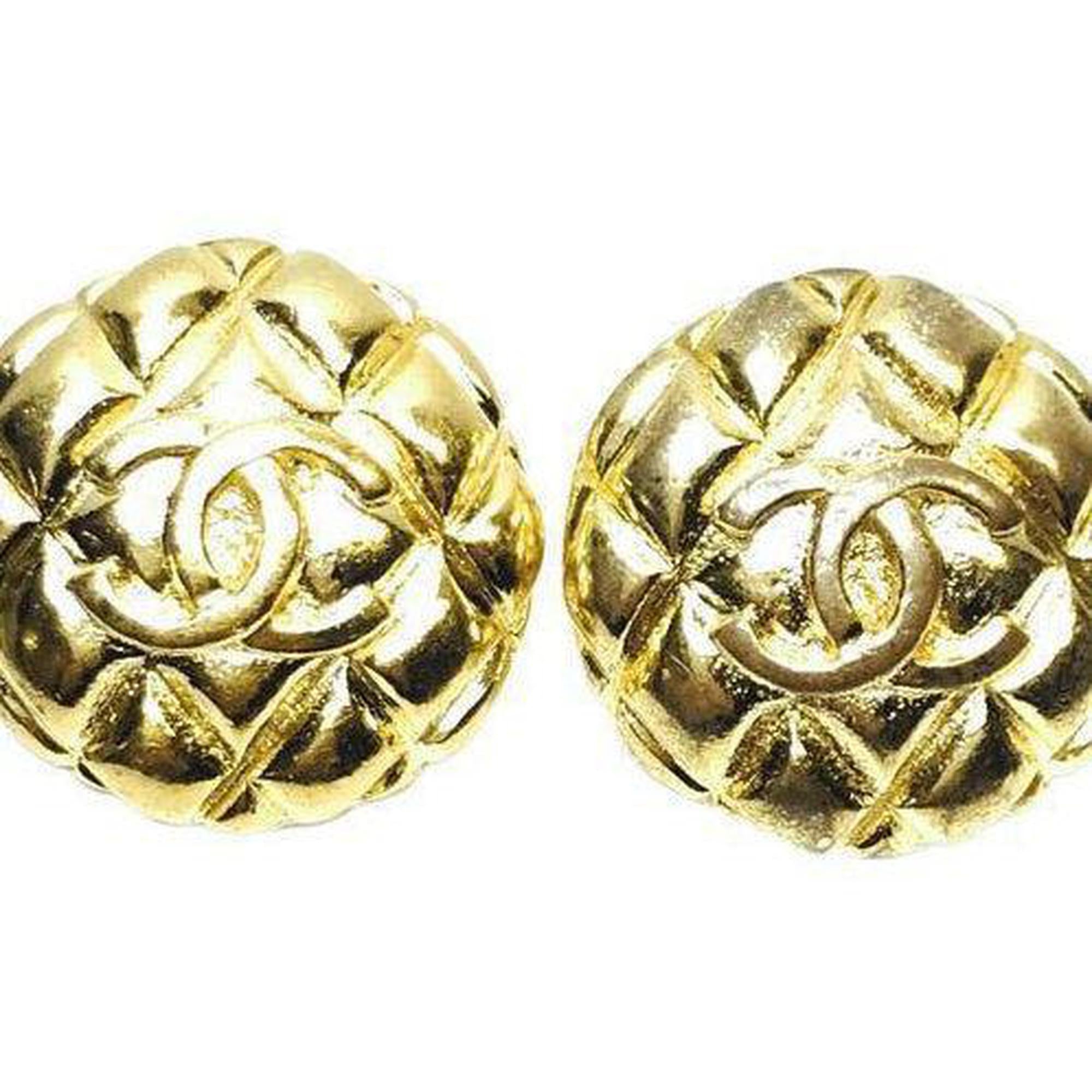 Chanel CC Quilted Clip-On Earrings