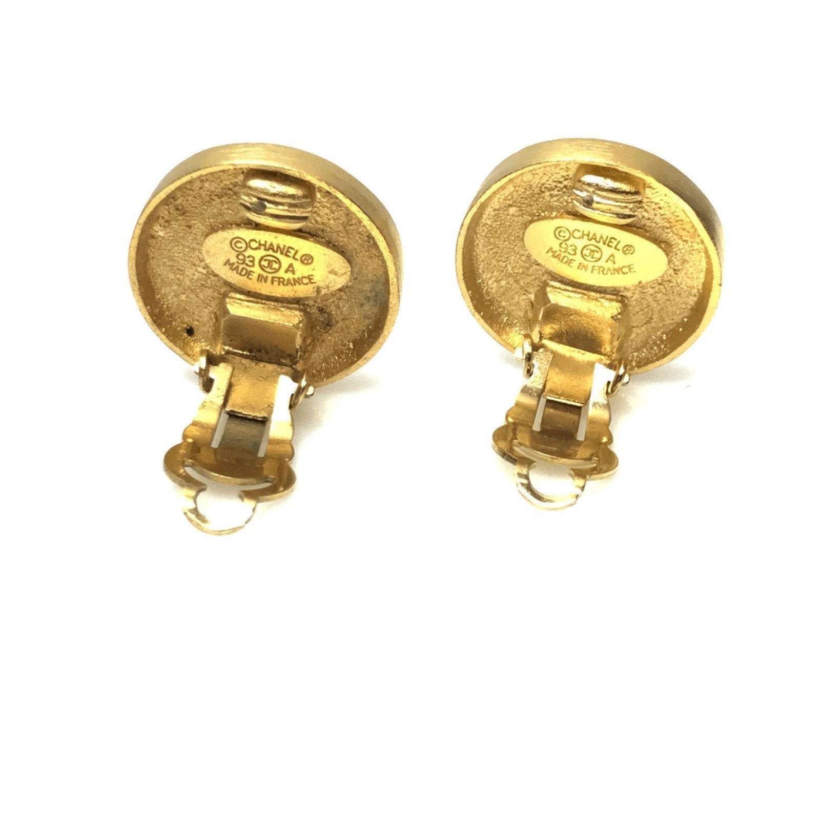 Chanel CC Satin FInish Clip On Earrings