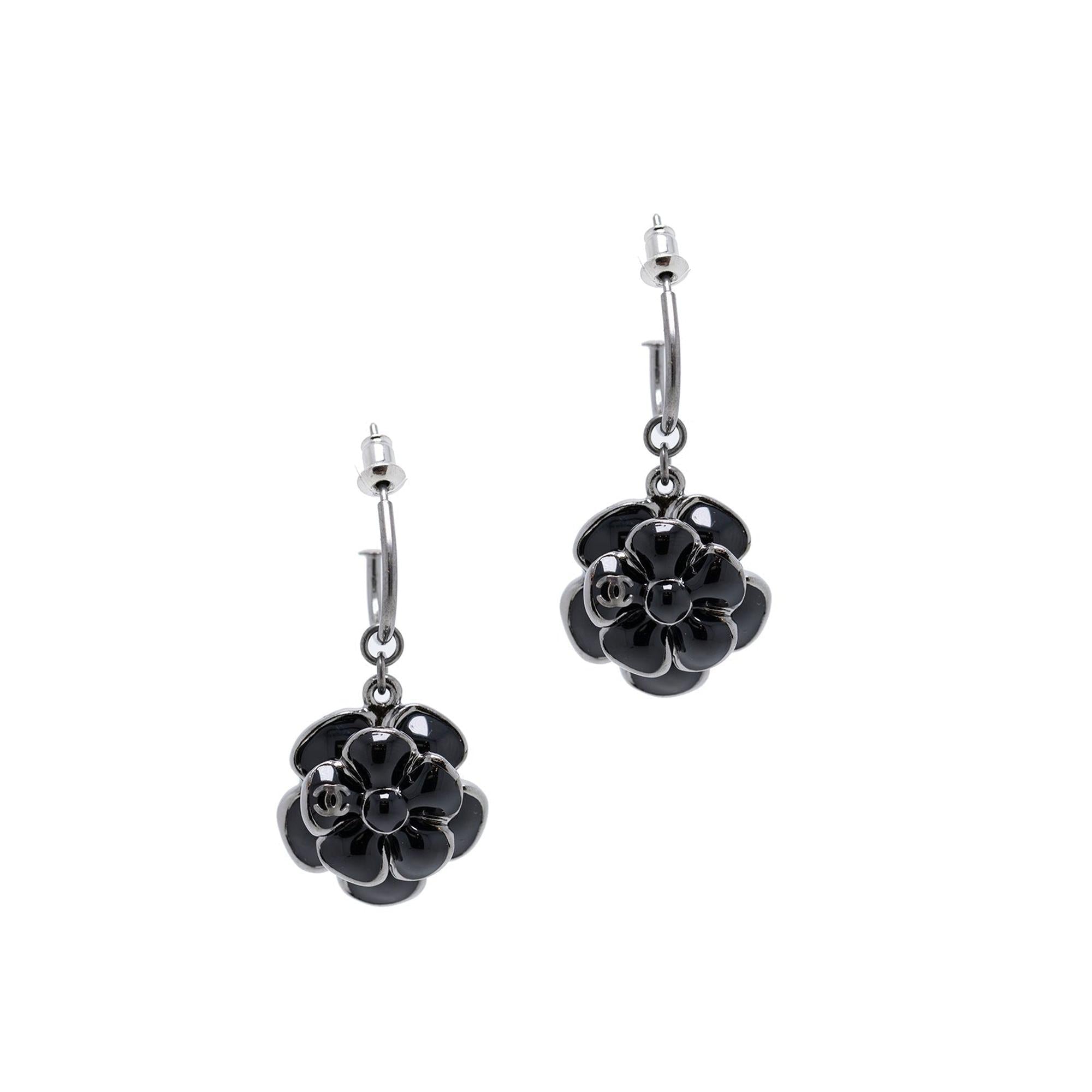 Chanel Camelia Drop Earrings