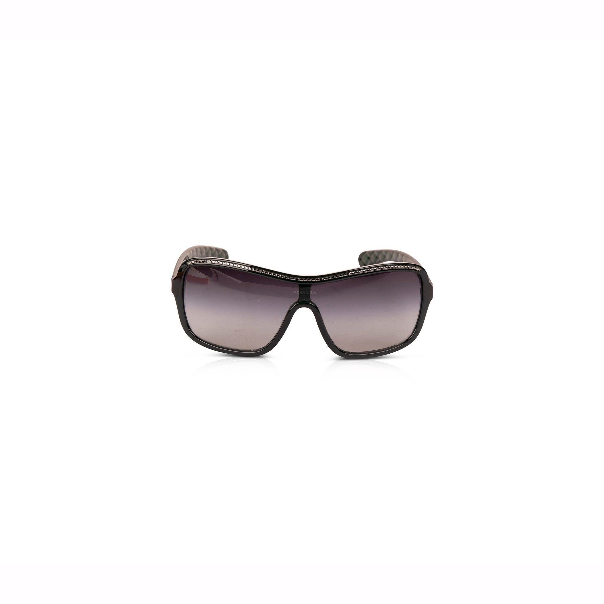 Chanel Chain Link Shield Sunglasses w/ Case