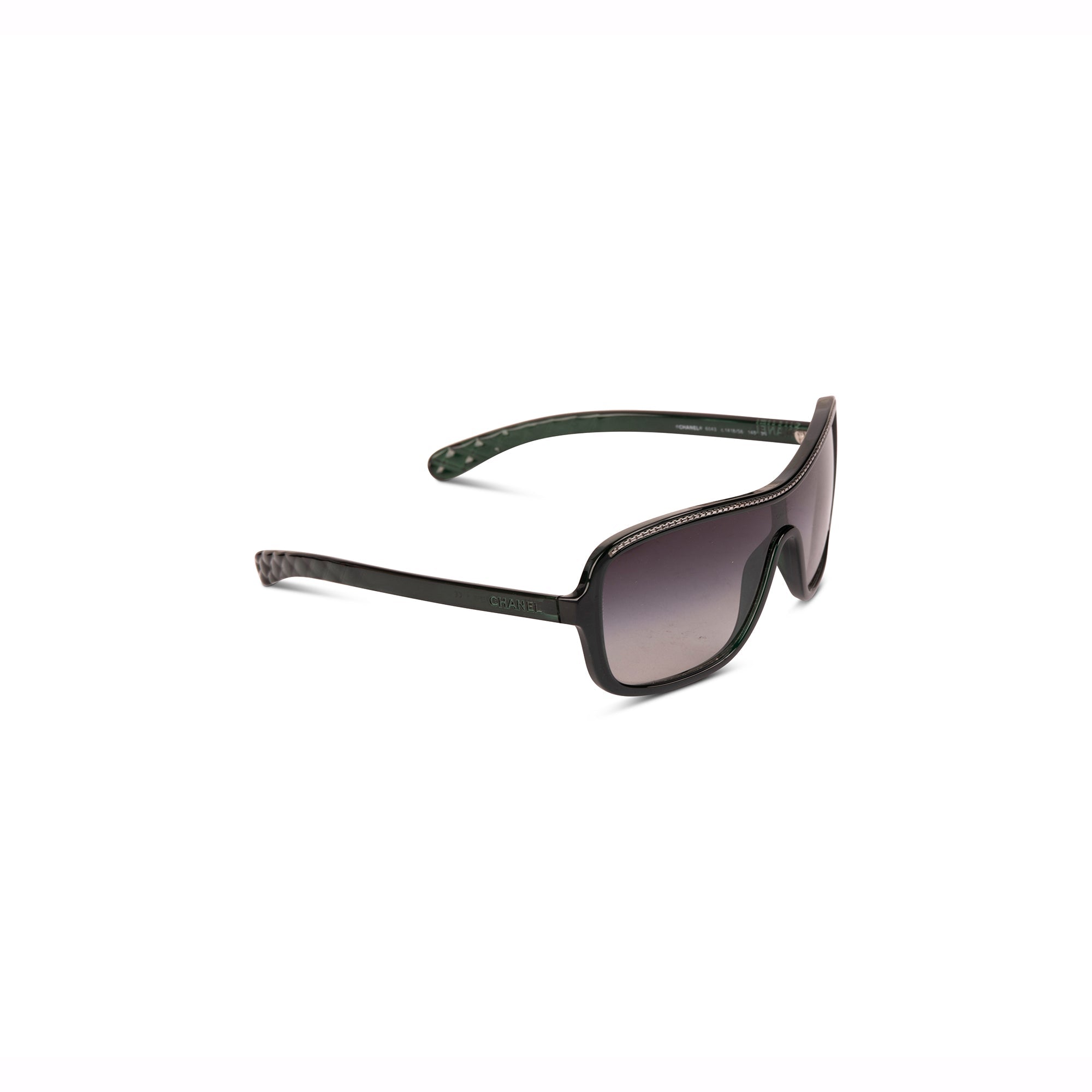 Chanel Chain Link Shield Sunglasses w/ Case