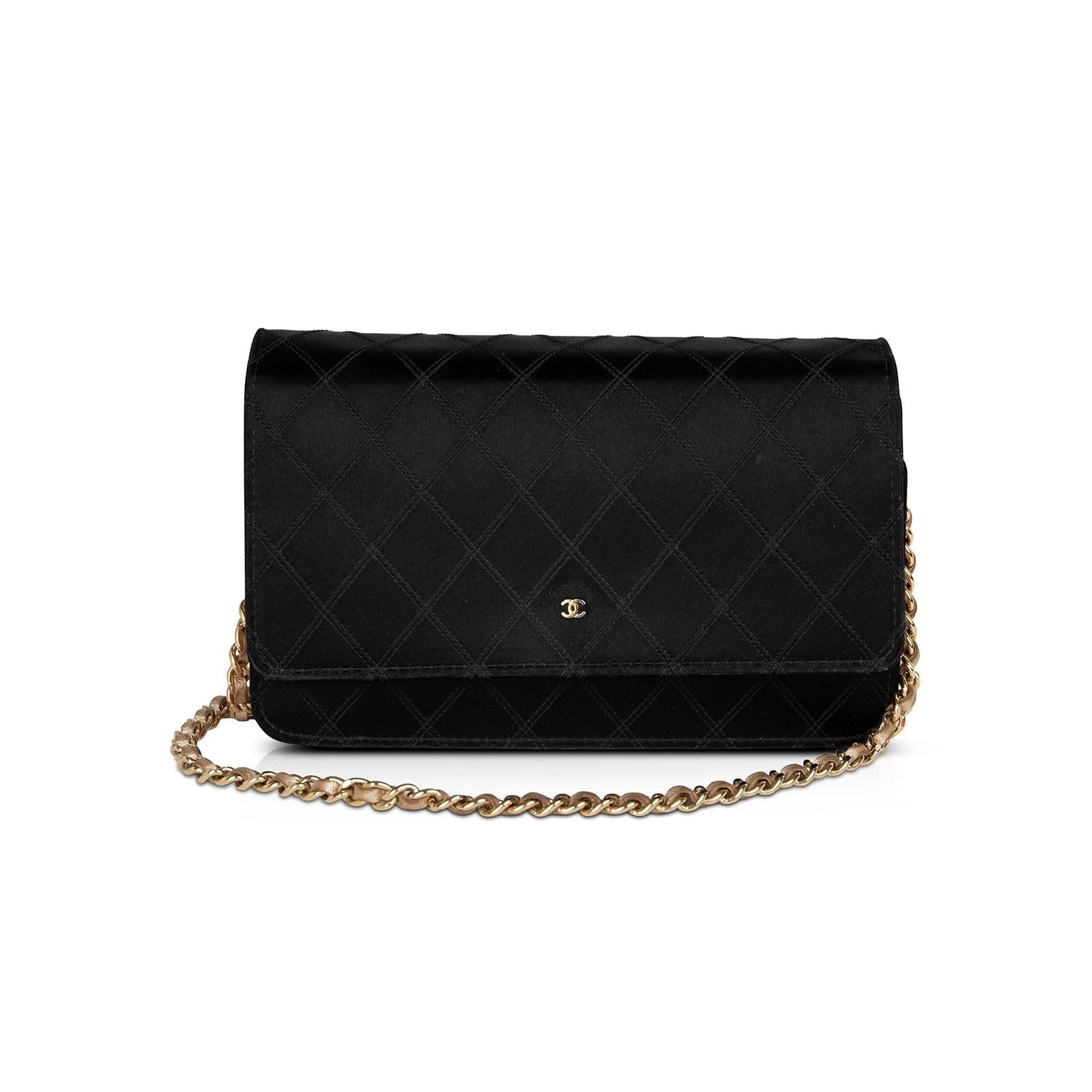 Chanel Classic Satin Wallet on Chain w/ Authenticity Card