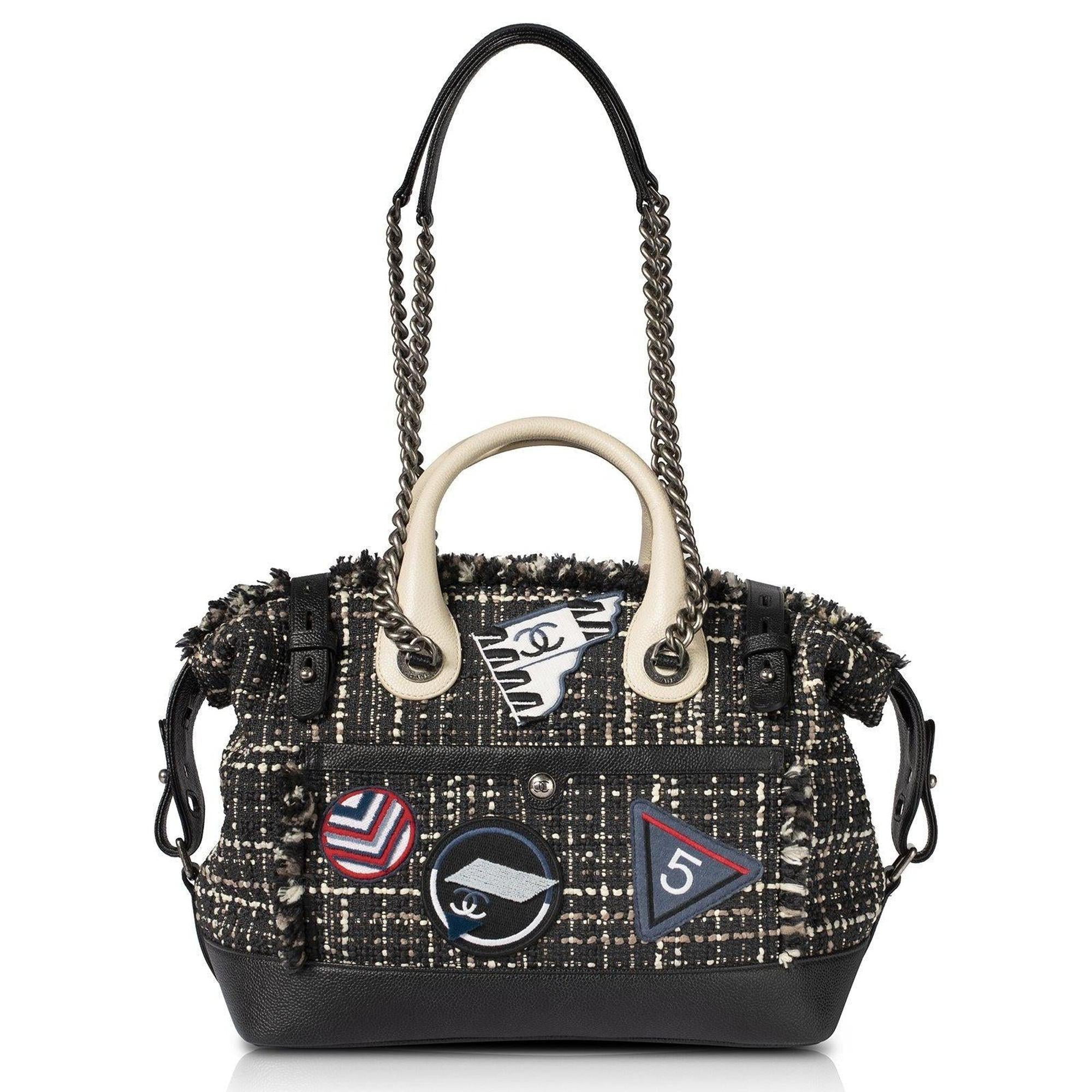 Chanel Crest Trip Tweed Bowling Bag