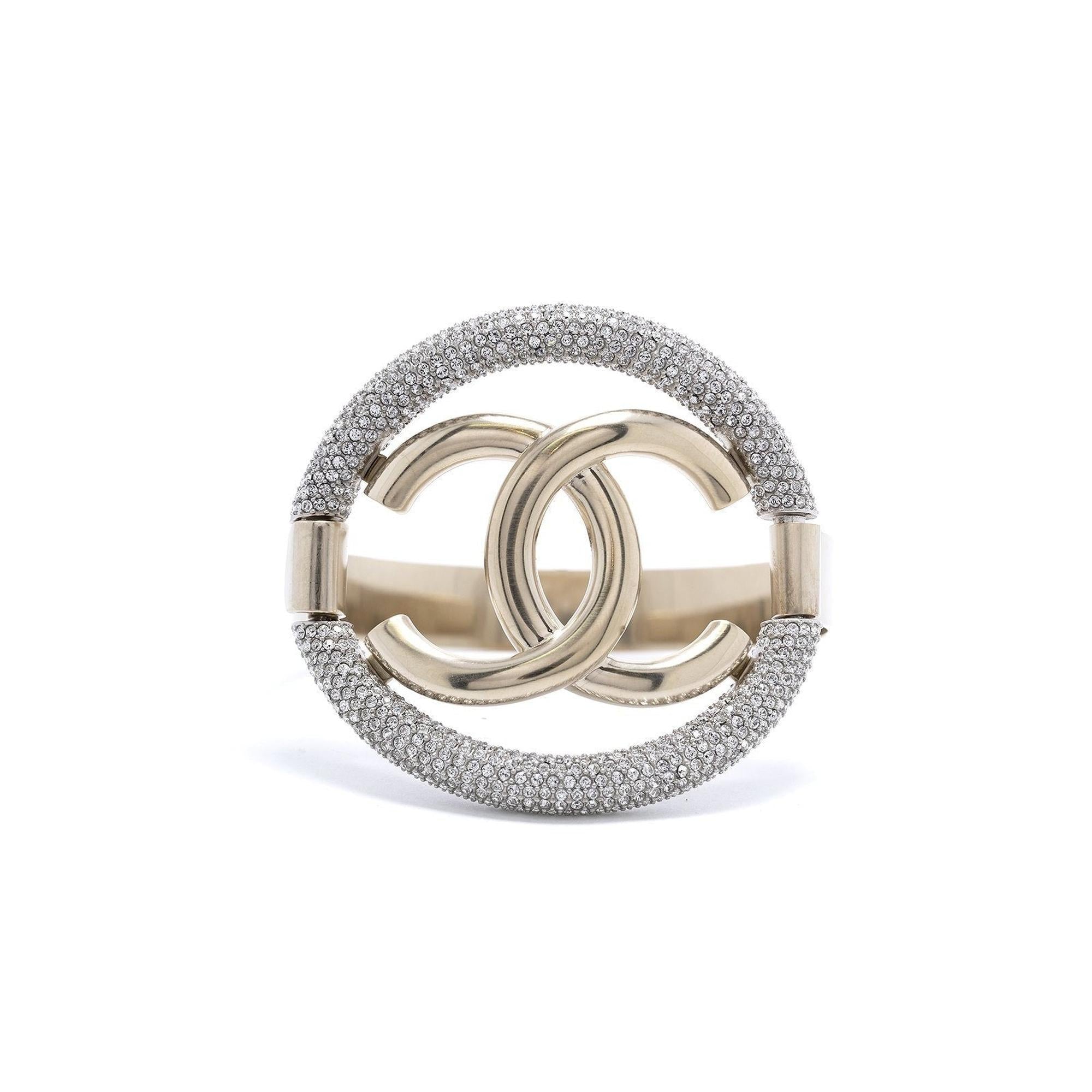 Chanel Crystal CC Bracelet w/ Box