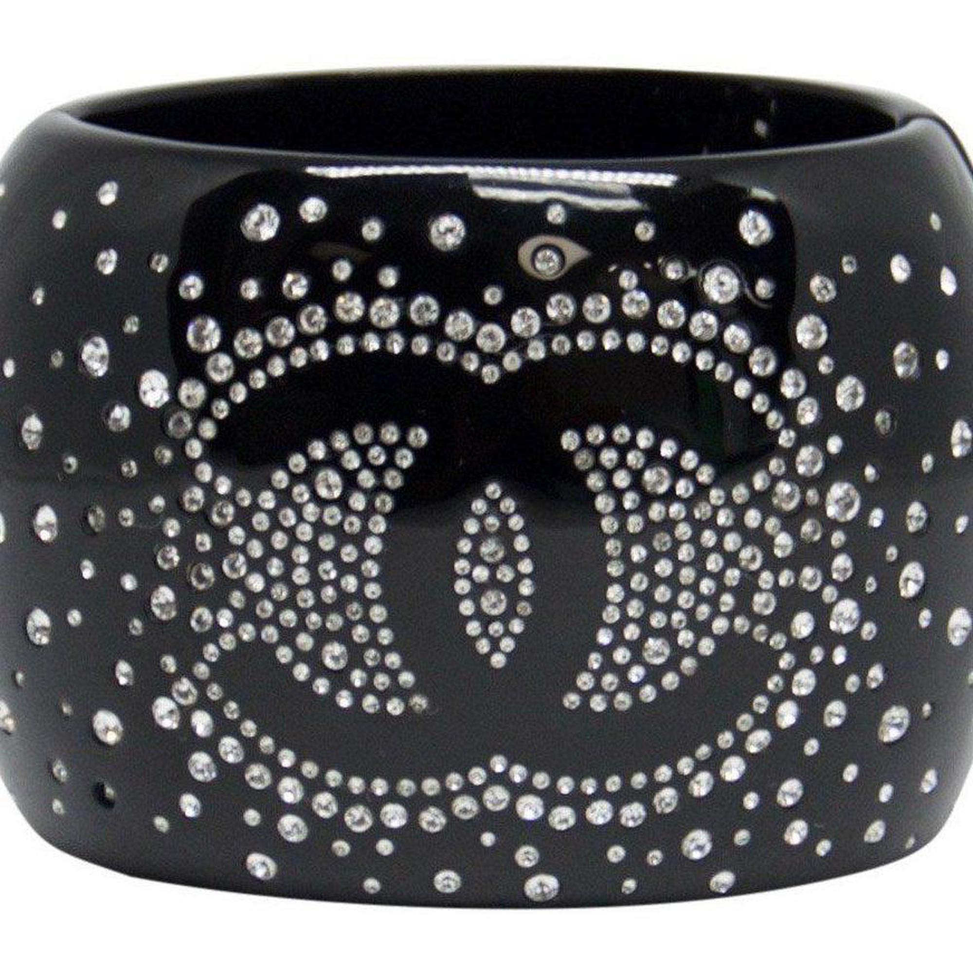 Chanel Crystal & Resin CC Hinged Bracelet