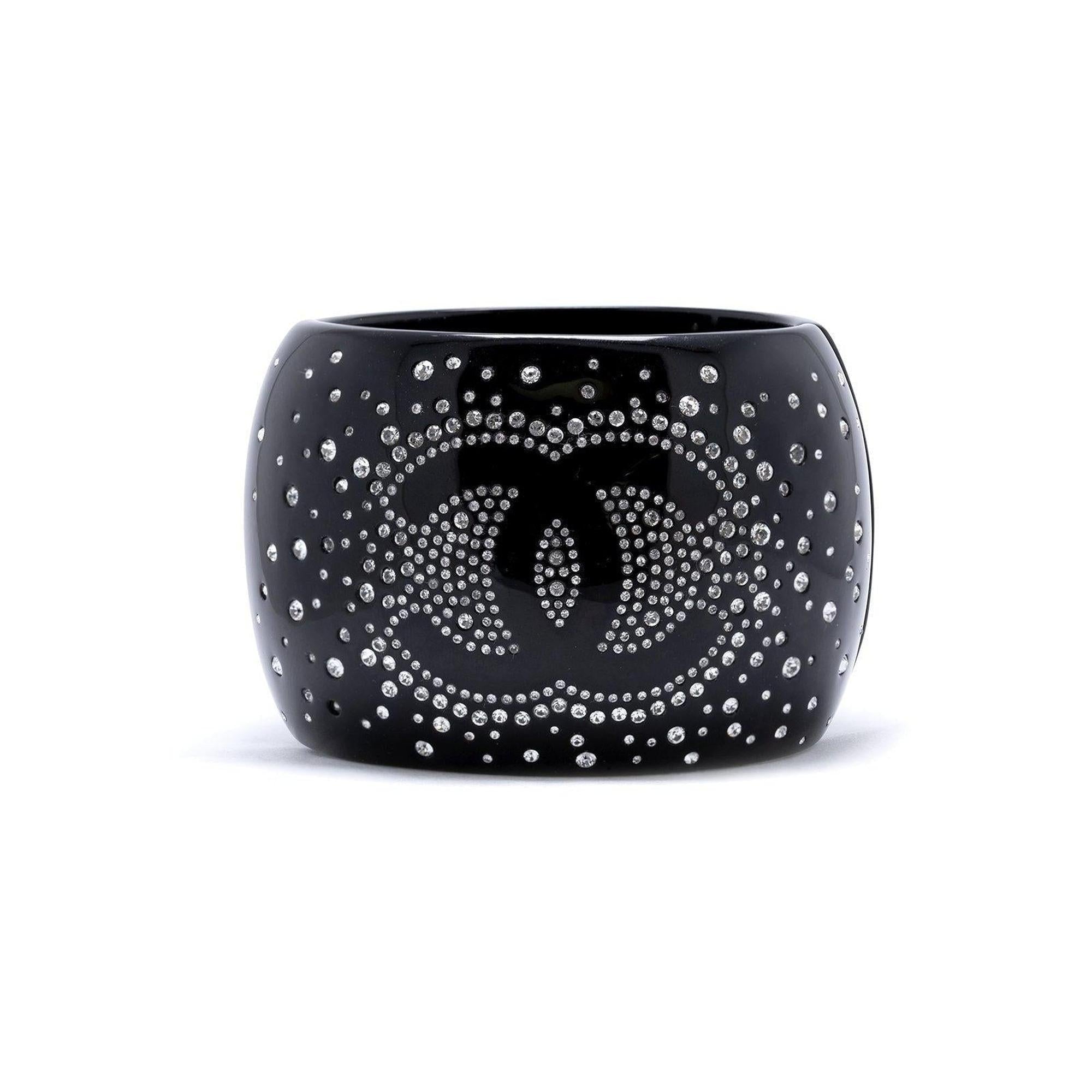 Chanel Crystal & Resin CC Hinged Bracelet