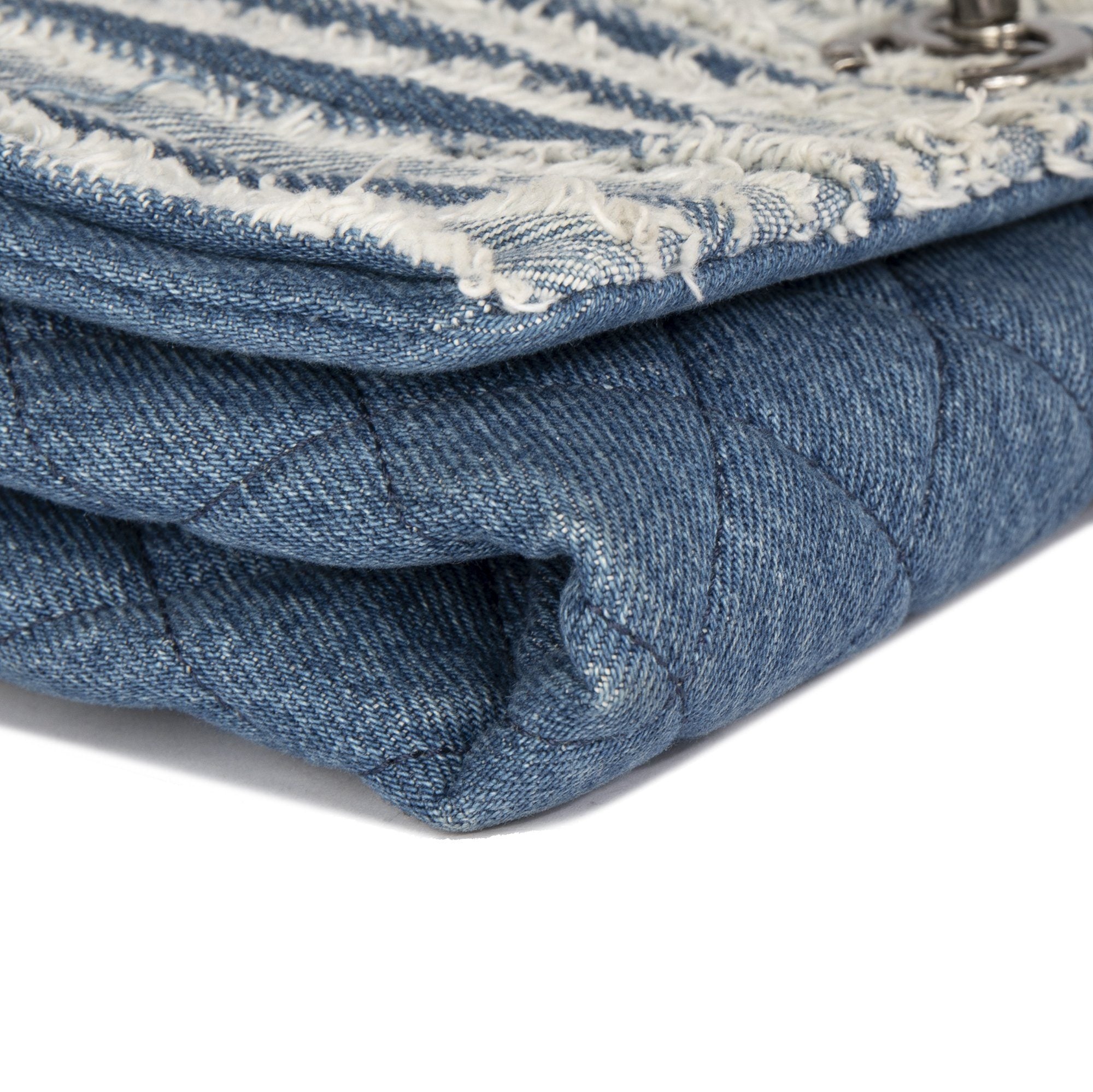 Chanel Denim Fringe Medium Flap Bag w/ Receipt & Authenticity Card