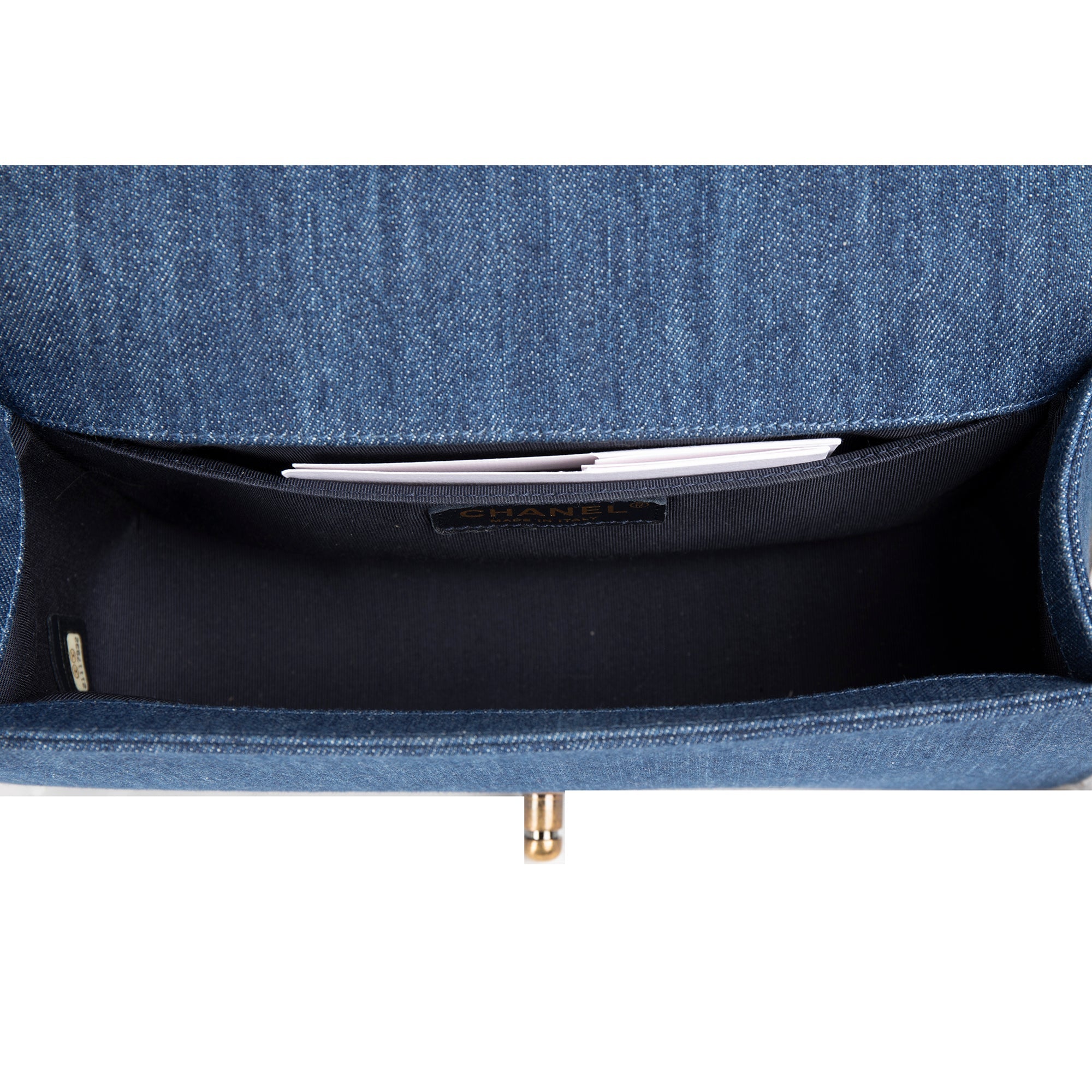 Chanel Denim Patchwork Medium Boy Bag w/ Authenticity Card