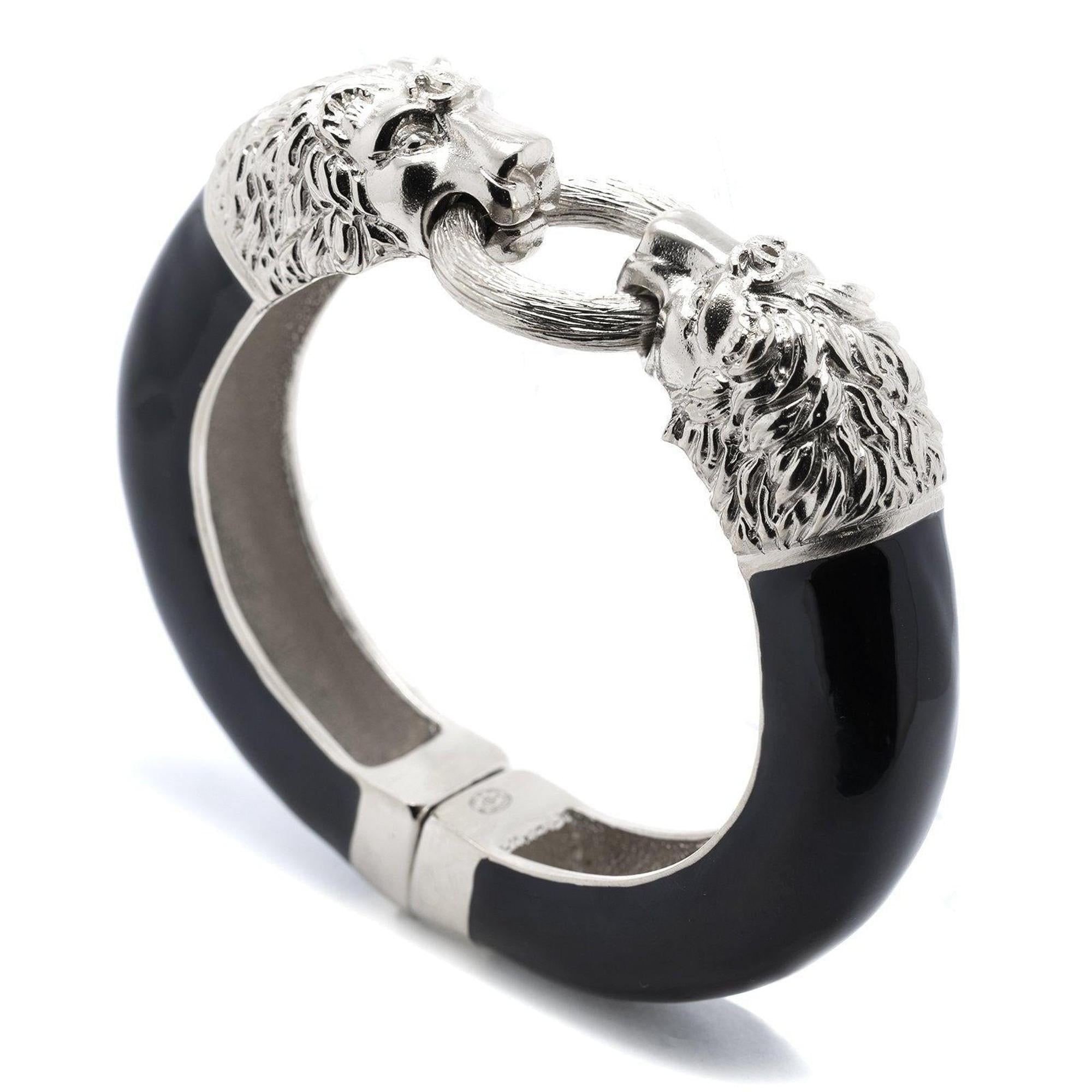 Chanel Double Lion Head Enamel Bracelet