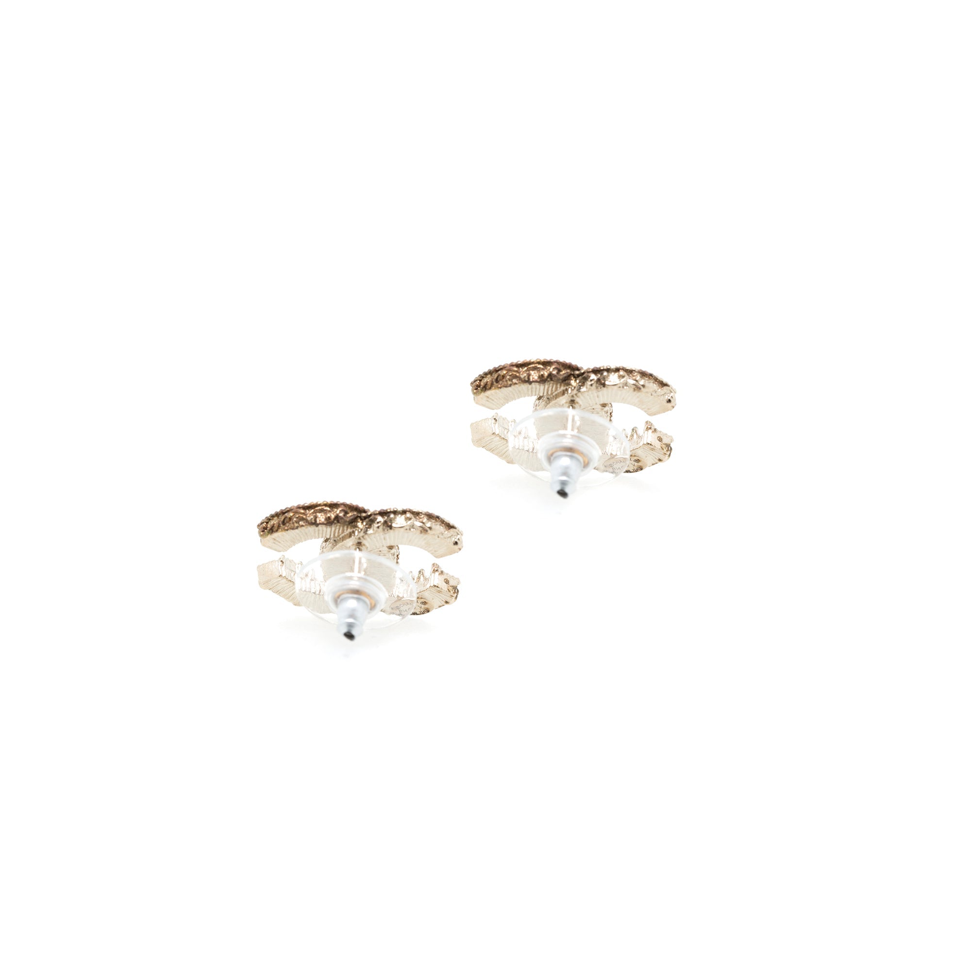 Chanel Enamel CC Stud Earrings w/ Box