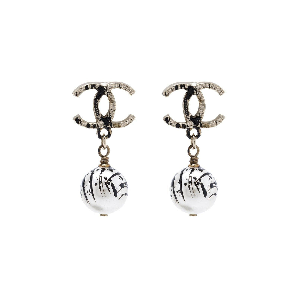 Chanel Faux Pearl CC Splatter Paint Drop Earrings – Oliver Jewellery