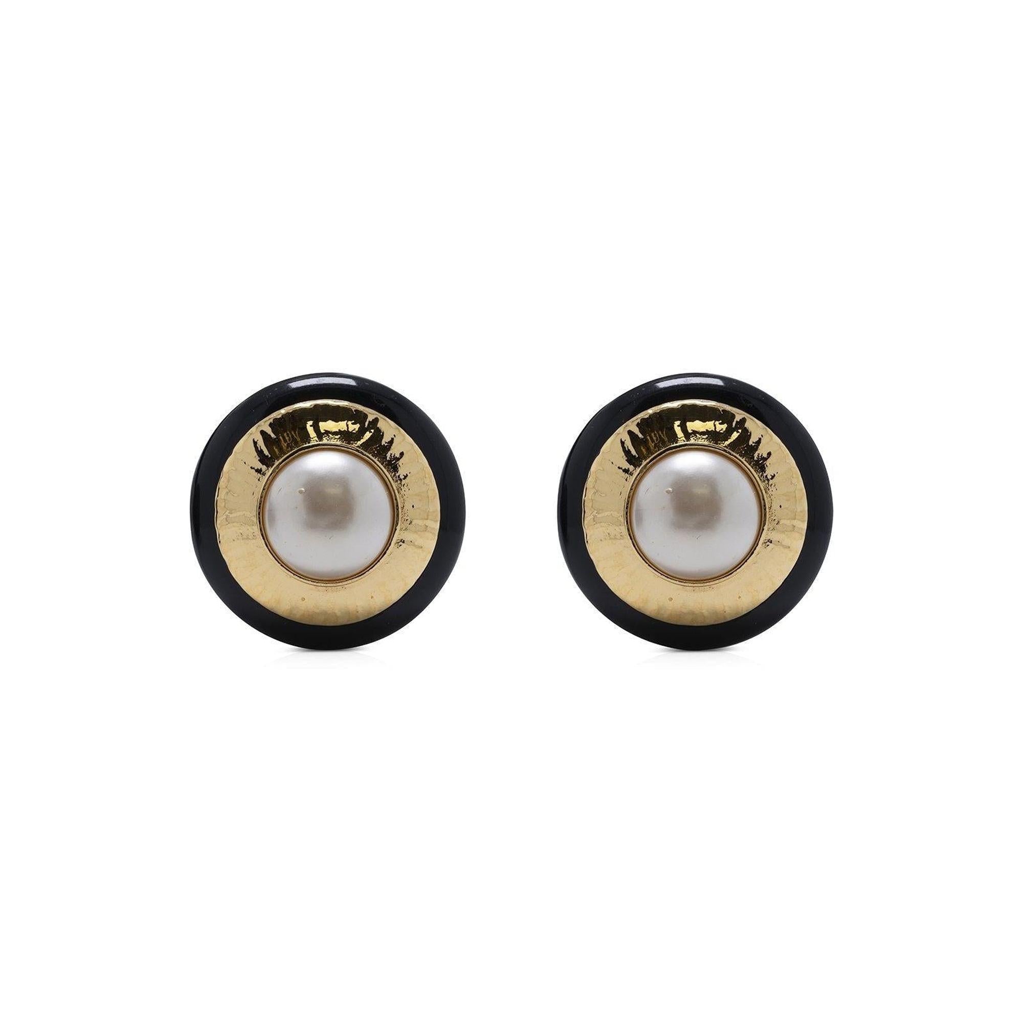 Chanel Faux Pearl Clip-On Earrings w/ Box