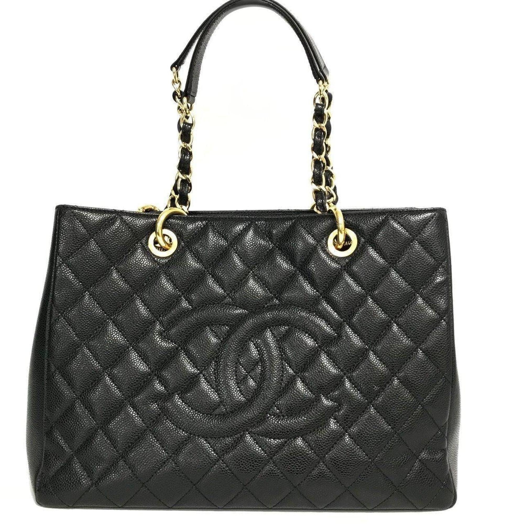 Chanel GST Black Caviar Quilted Grand Shopping Tote