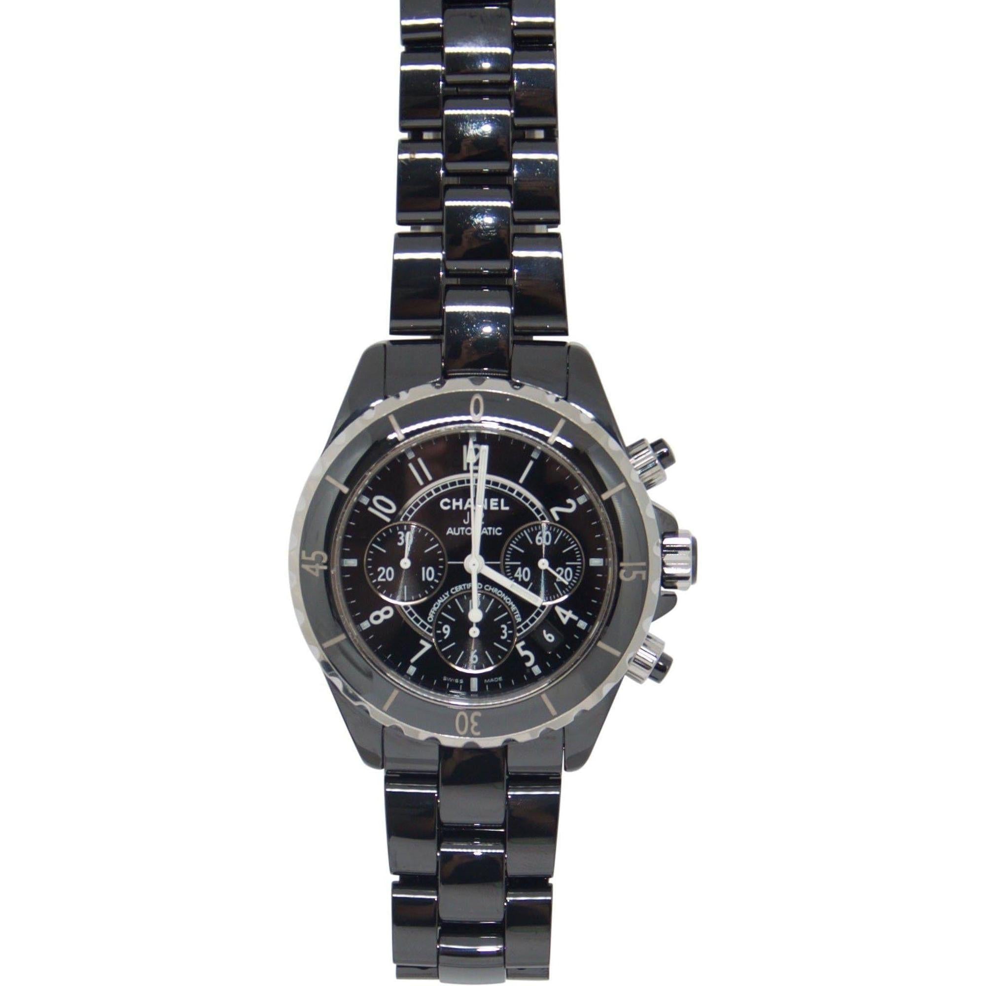 Chanel J12 Black Ceramic Chronograph Watch