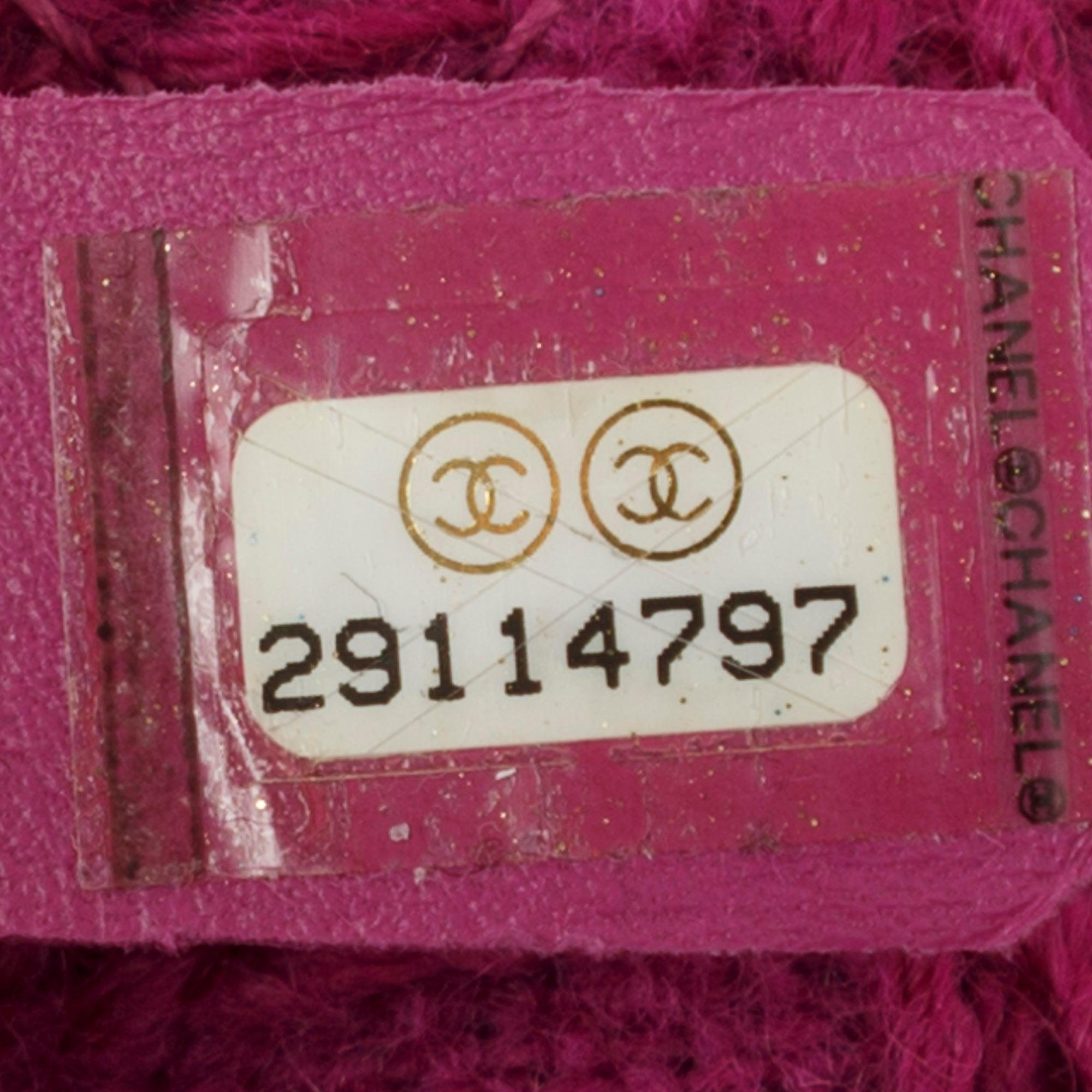 Chanel Large Giant Logo Tweed Shopping Tote w/ Authenticity Card & Receipt