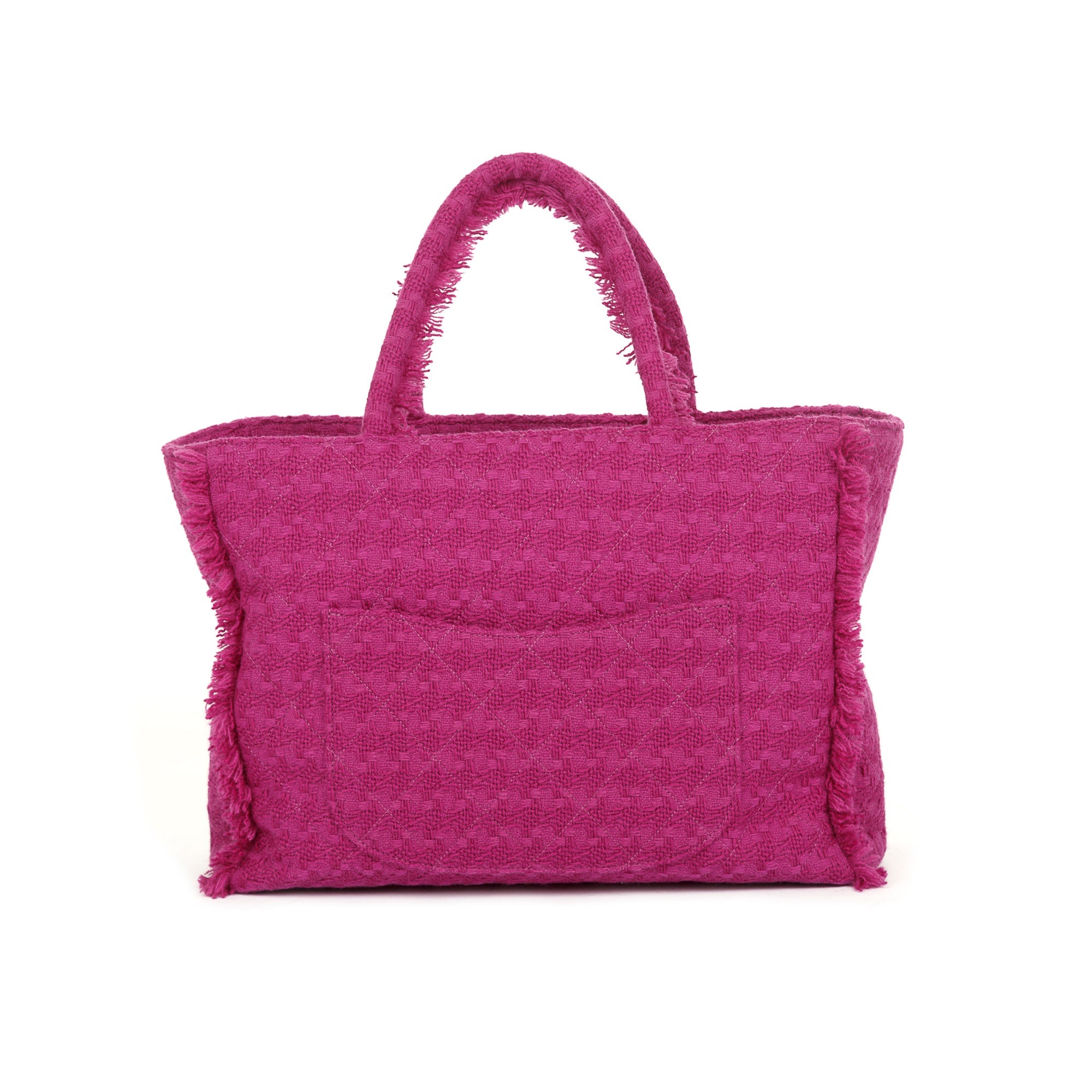 Chanel Large Giant Logo Tweed Shopping Tote w/ Authenticity Card & Receipt