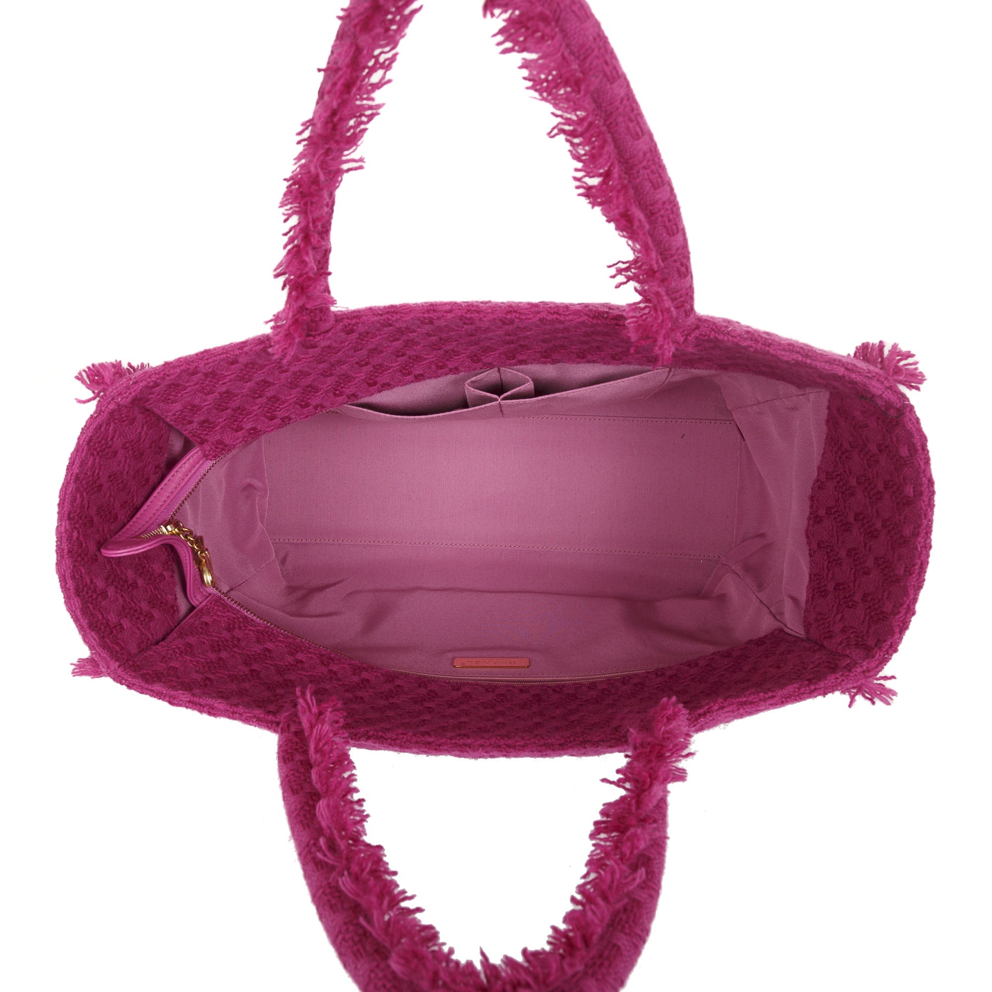 Chanel Large Giant Logo Tweed Shopping Tote w/ Authenticity Card & Receipt