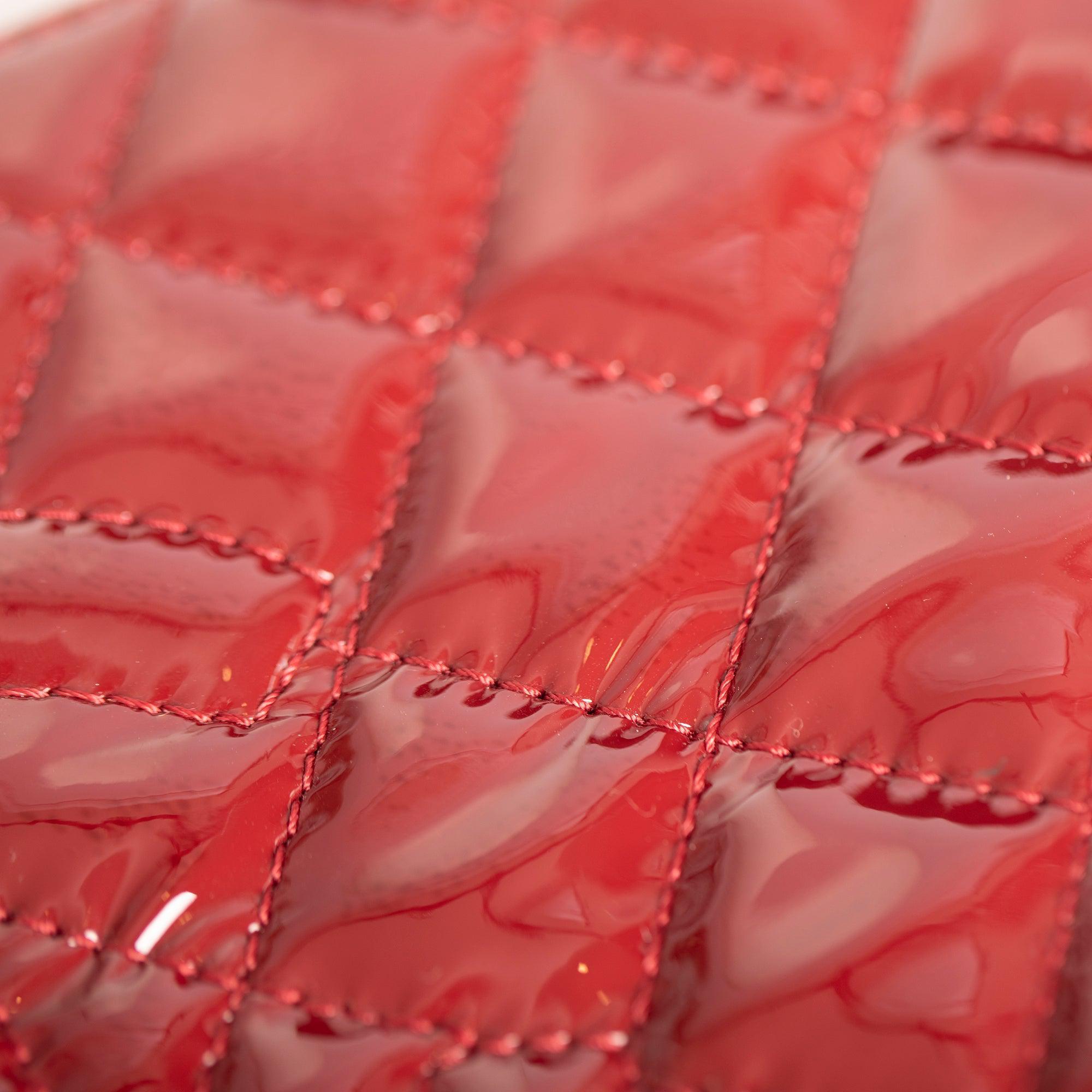 Chanel Large Patent Leather Timeless CC Frame Clutch w/ Authenticity Card