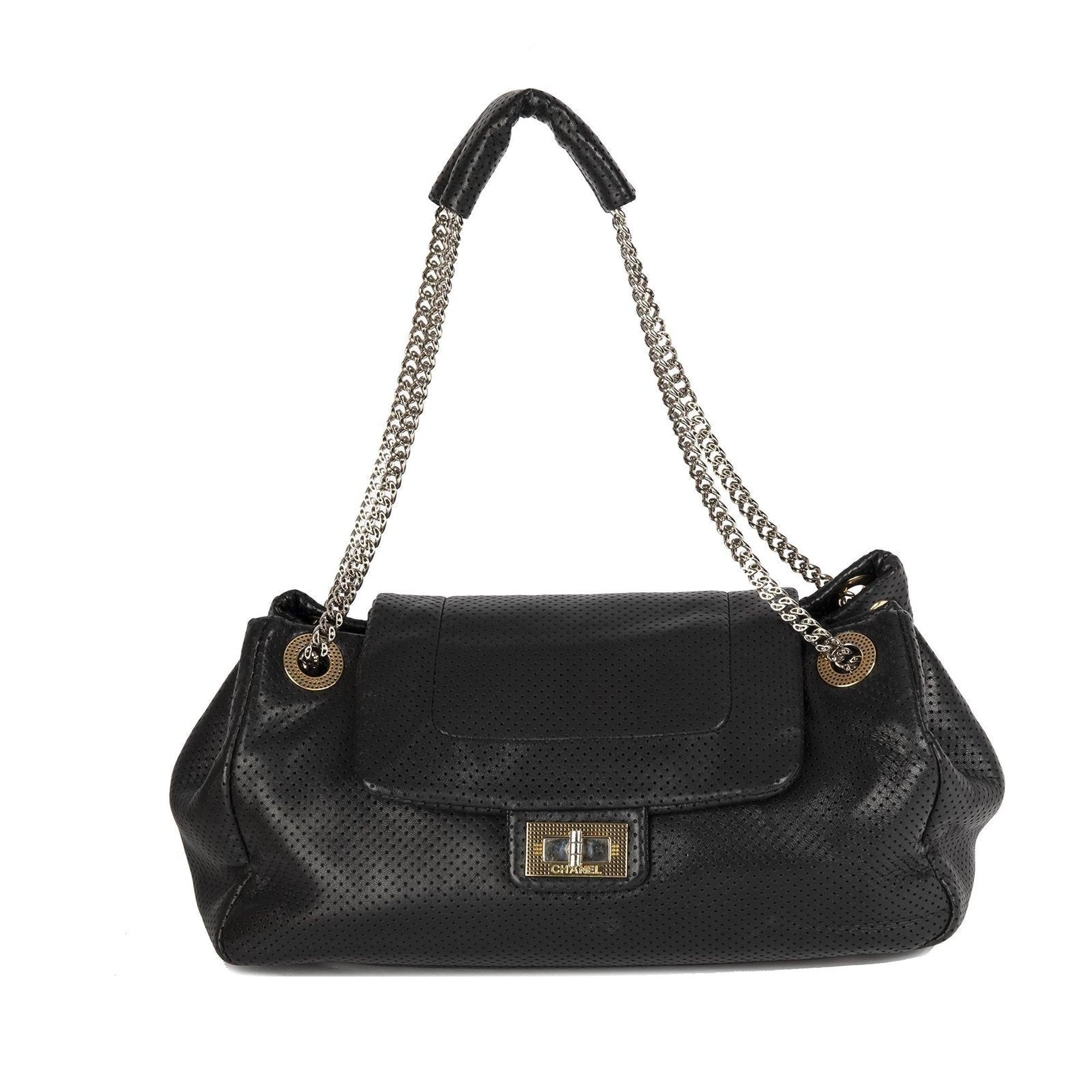 Chanel Large Perforated Leather Drill Accordion Flap Bag – OLIVER'S