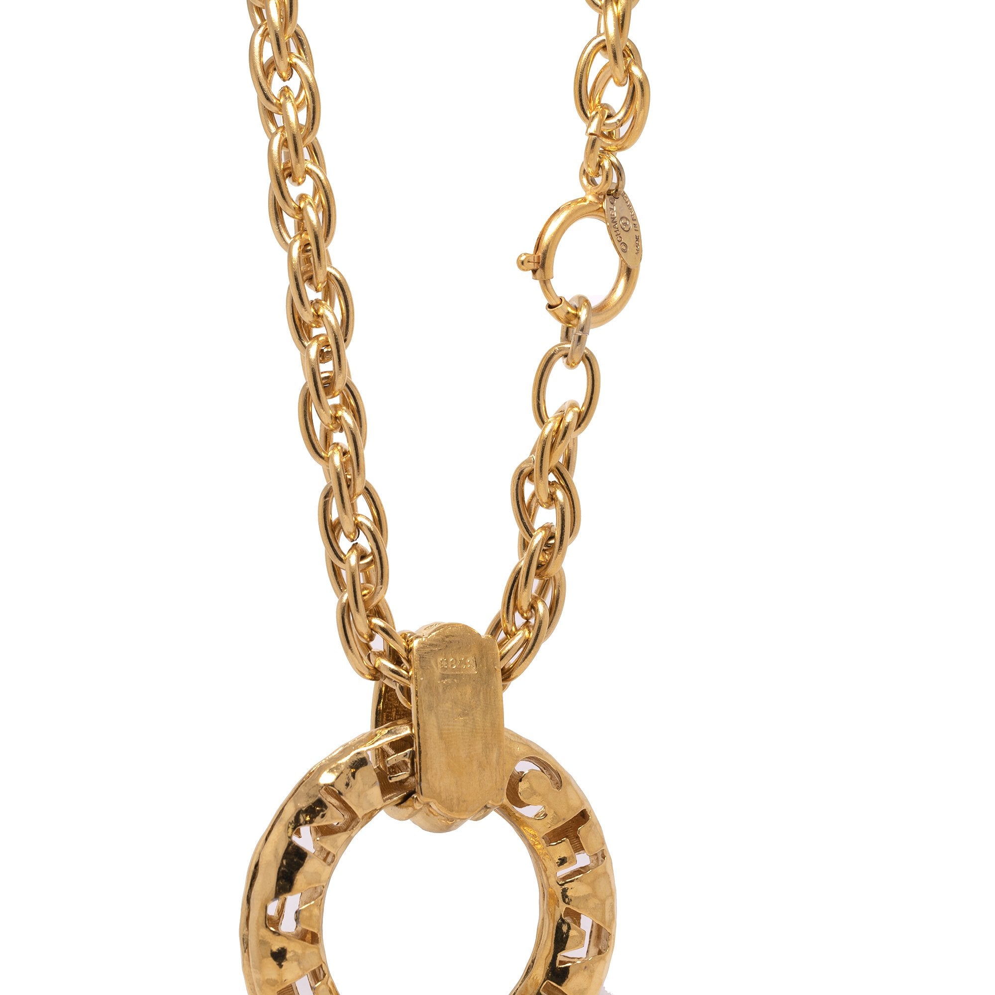 Chanel Logo Ring Pendant Necklace