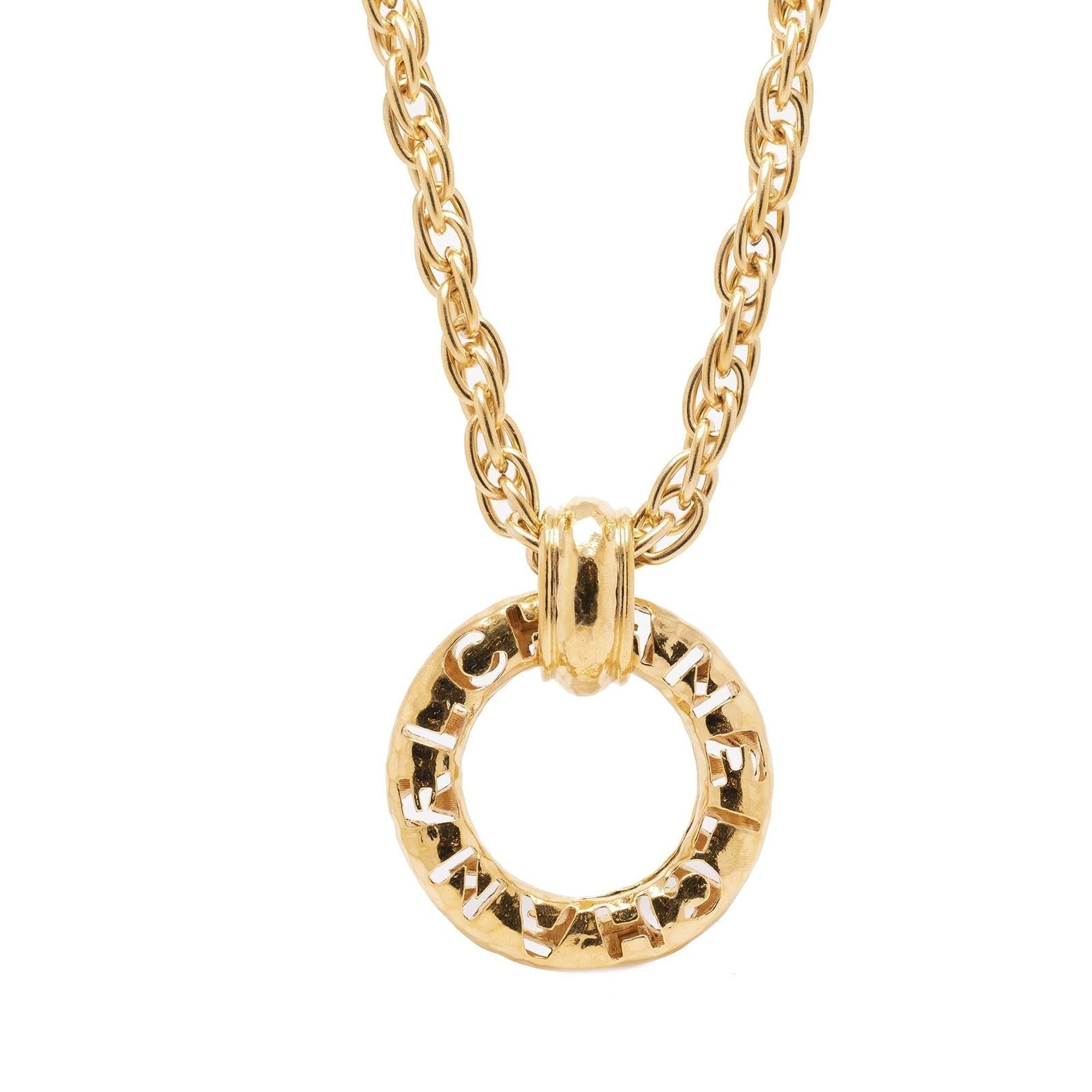 Chanel Logo Ring Pendant Necklace