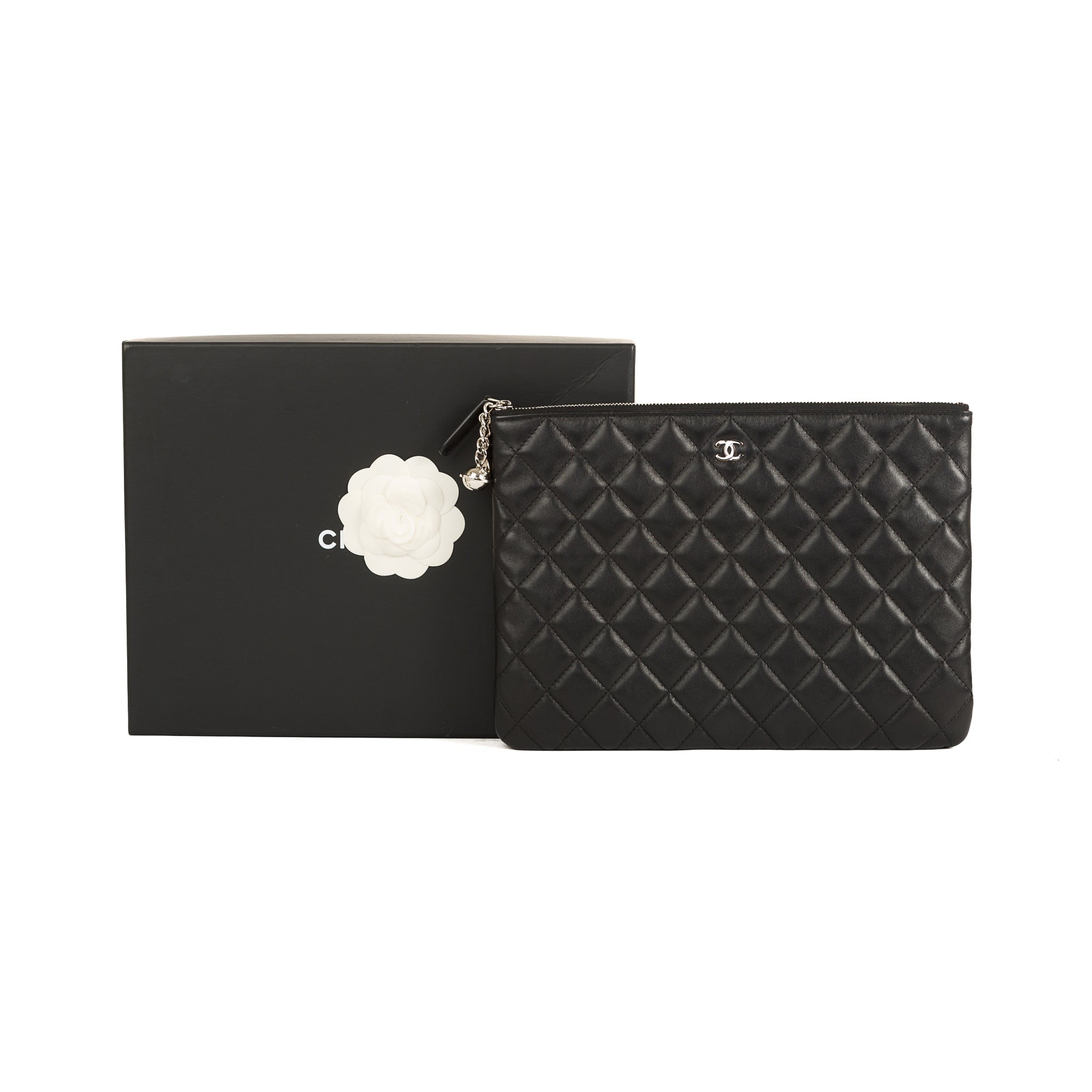 Chanel Medium O-Case Clutch with Cosmo Charm w/ Box & Authenticity Card