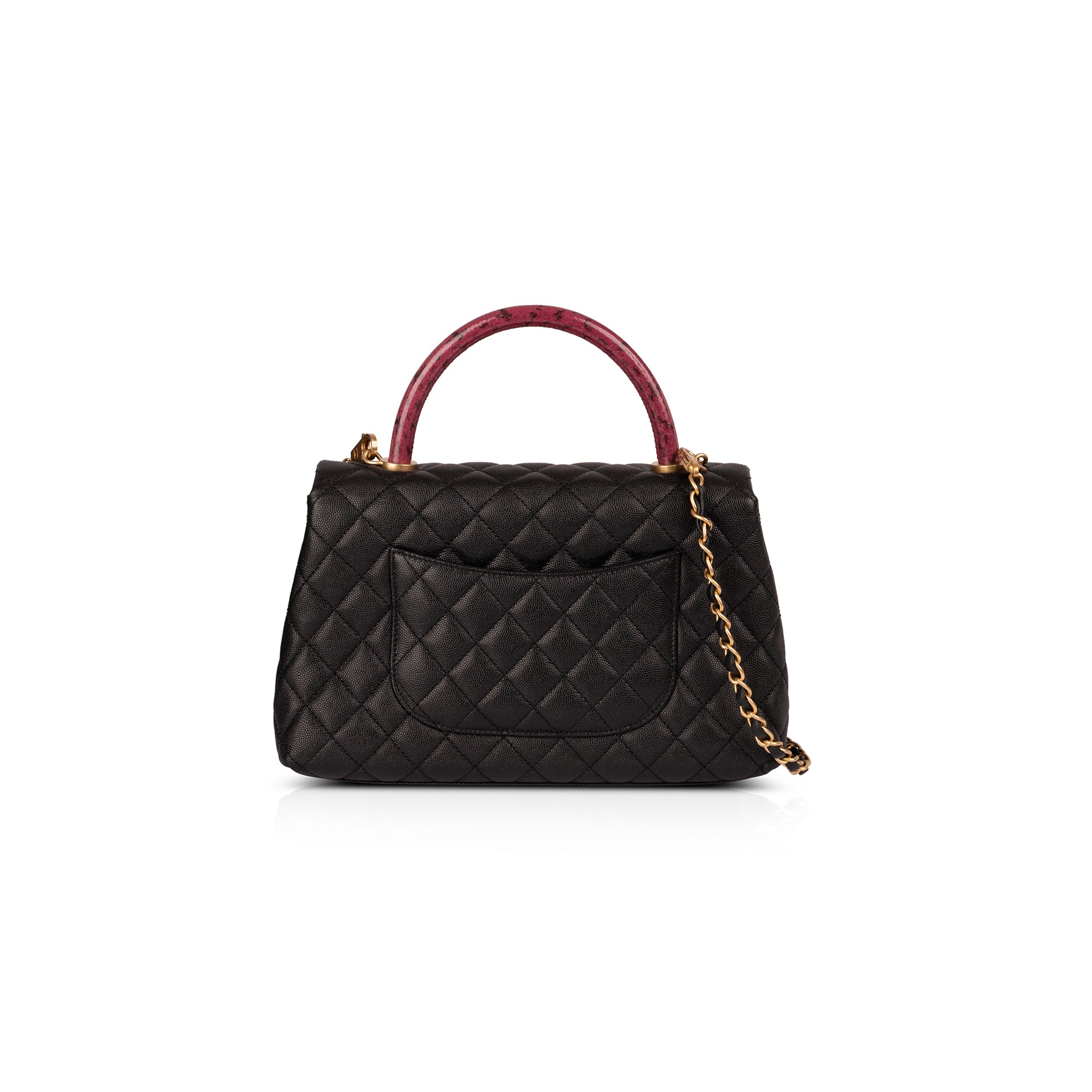 Chanel Medium Python-Trimmed Coco Handle Bag w/ Box, Receipt, Authenticity Card