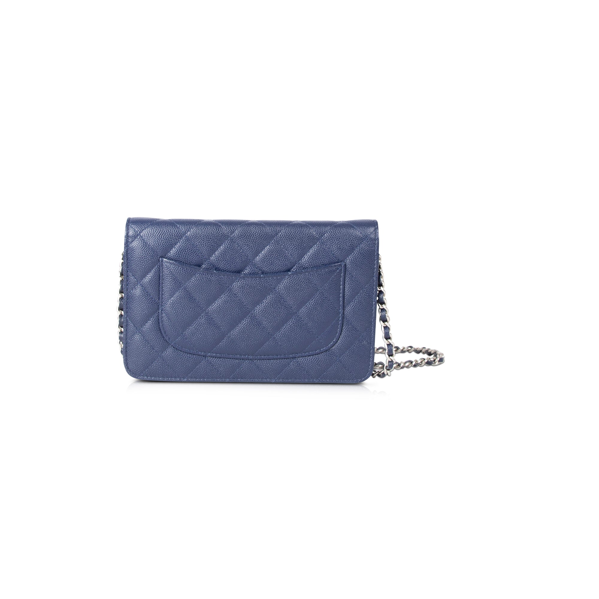 Chanel Navy Caviar Classic Wallet on Chain w/ Box & Authenticity Card