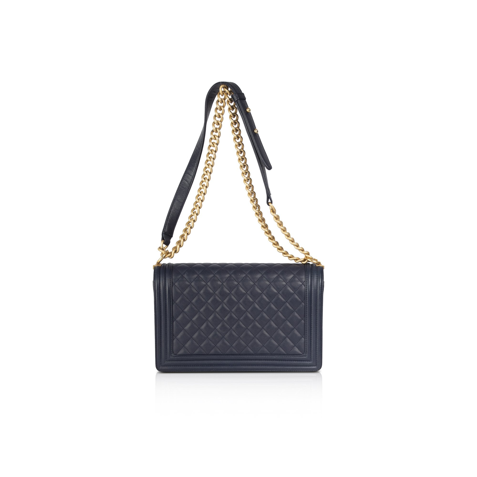 Chanel Navy Large Boy Bag w/ Box