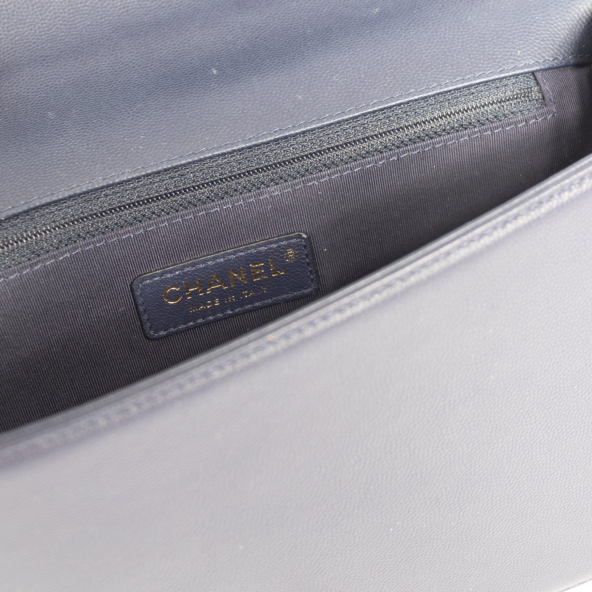 Chanel Navy Large Boy Bag w/ Box