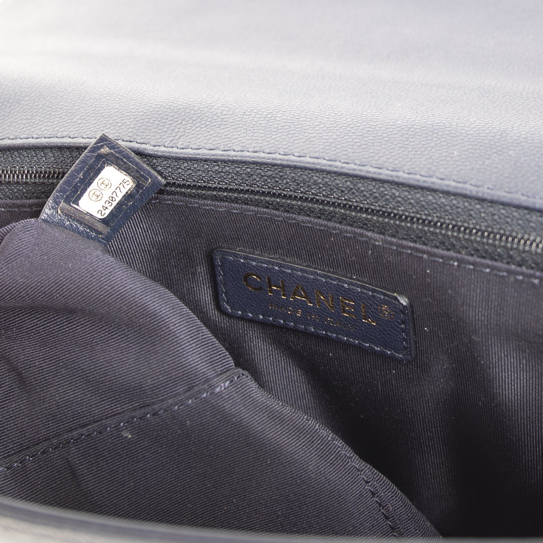 Chanel Navy Large Boy Bag w/ Box