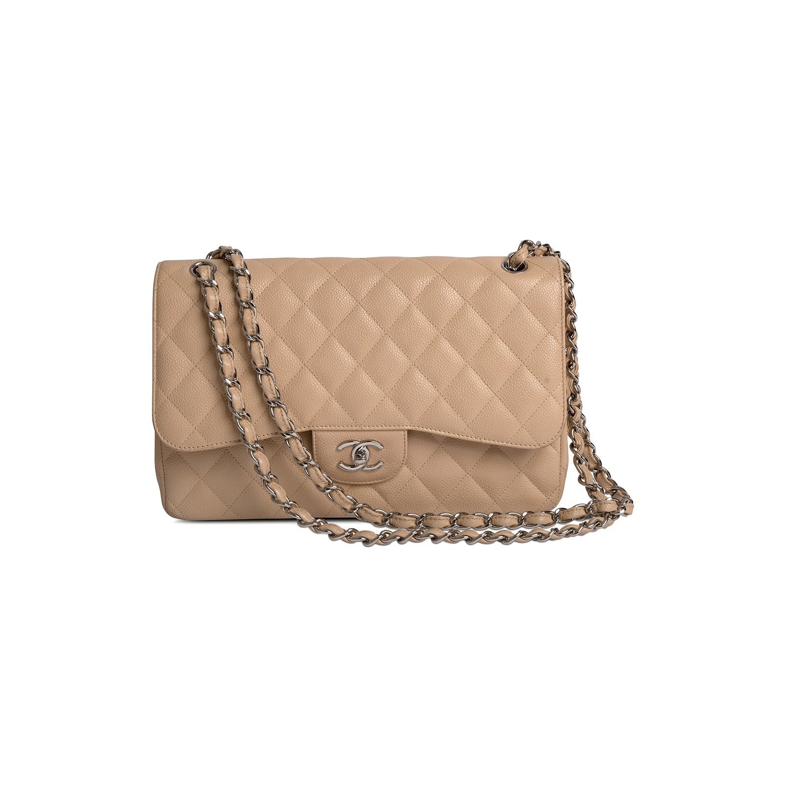 Chanel Neutral Caviar Classic Jumbo Double Flap Bag – Oliver Jewellery