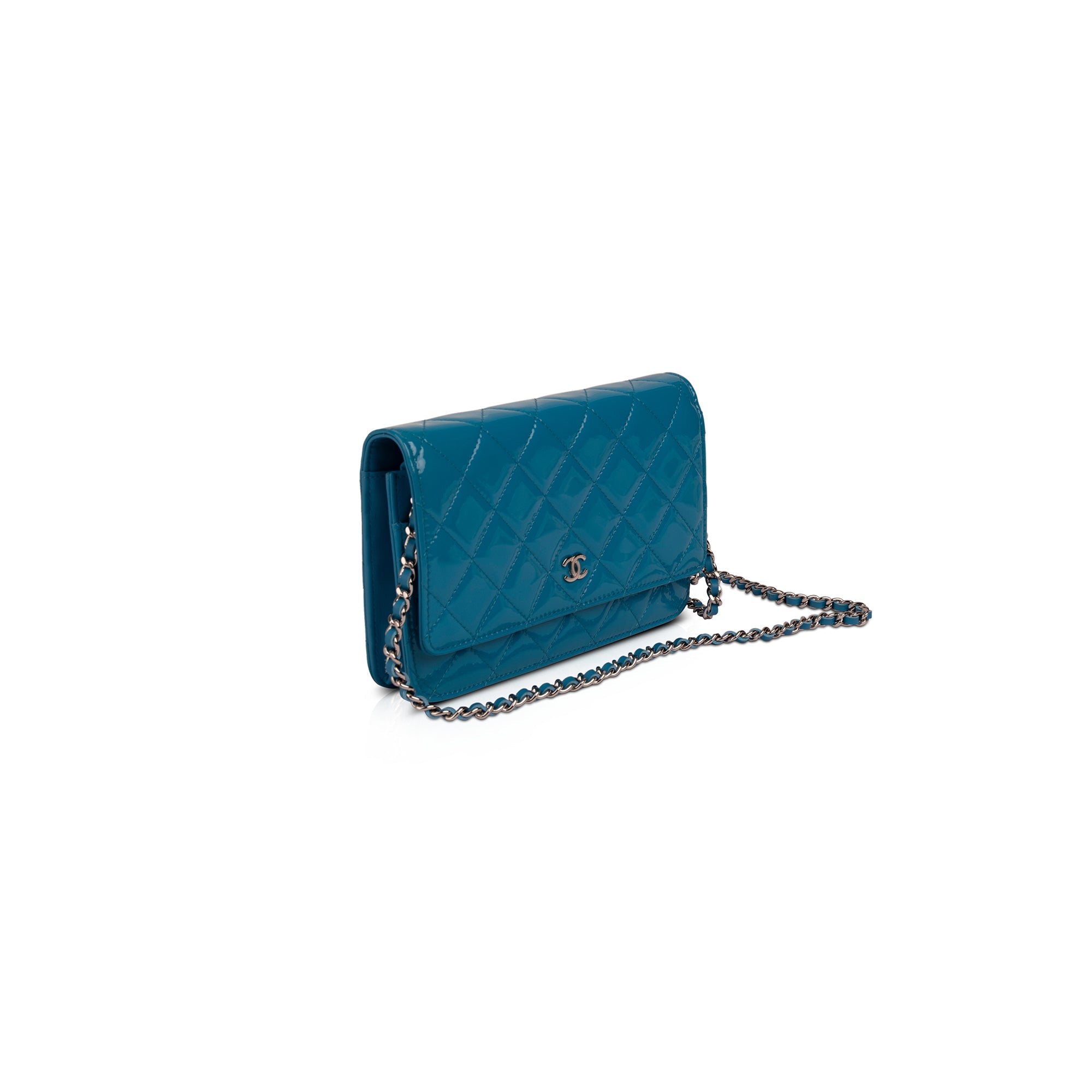 Chanel Patent Leather Classic Wallet on Chain w/ Box & Authenticity Card