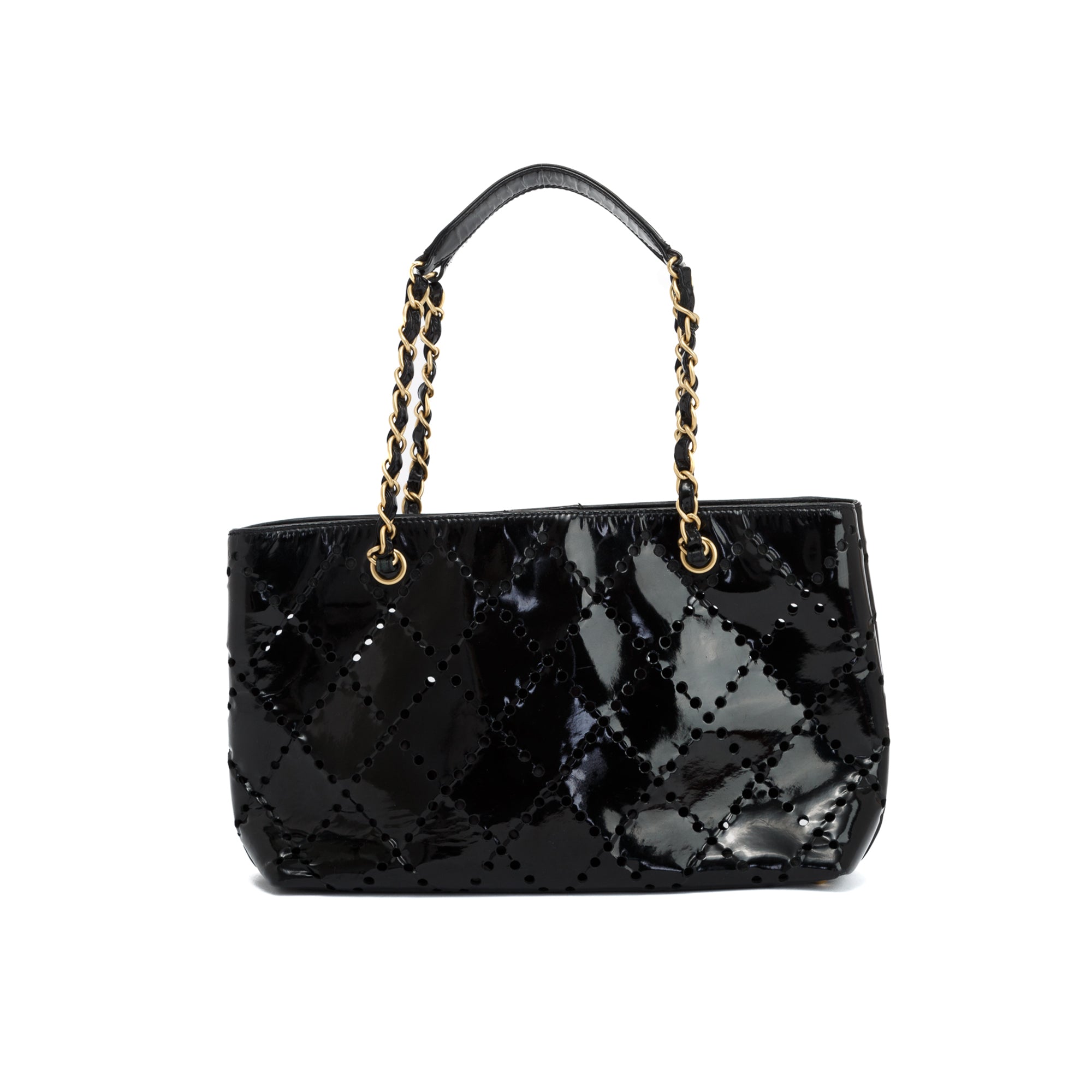 Chanel Perforated Patent CC Tote