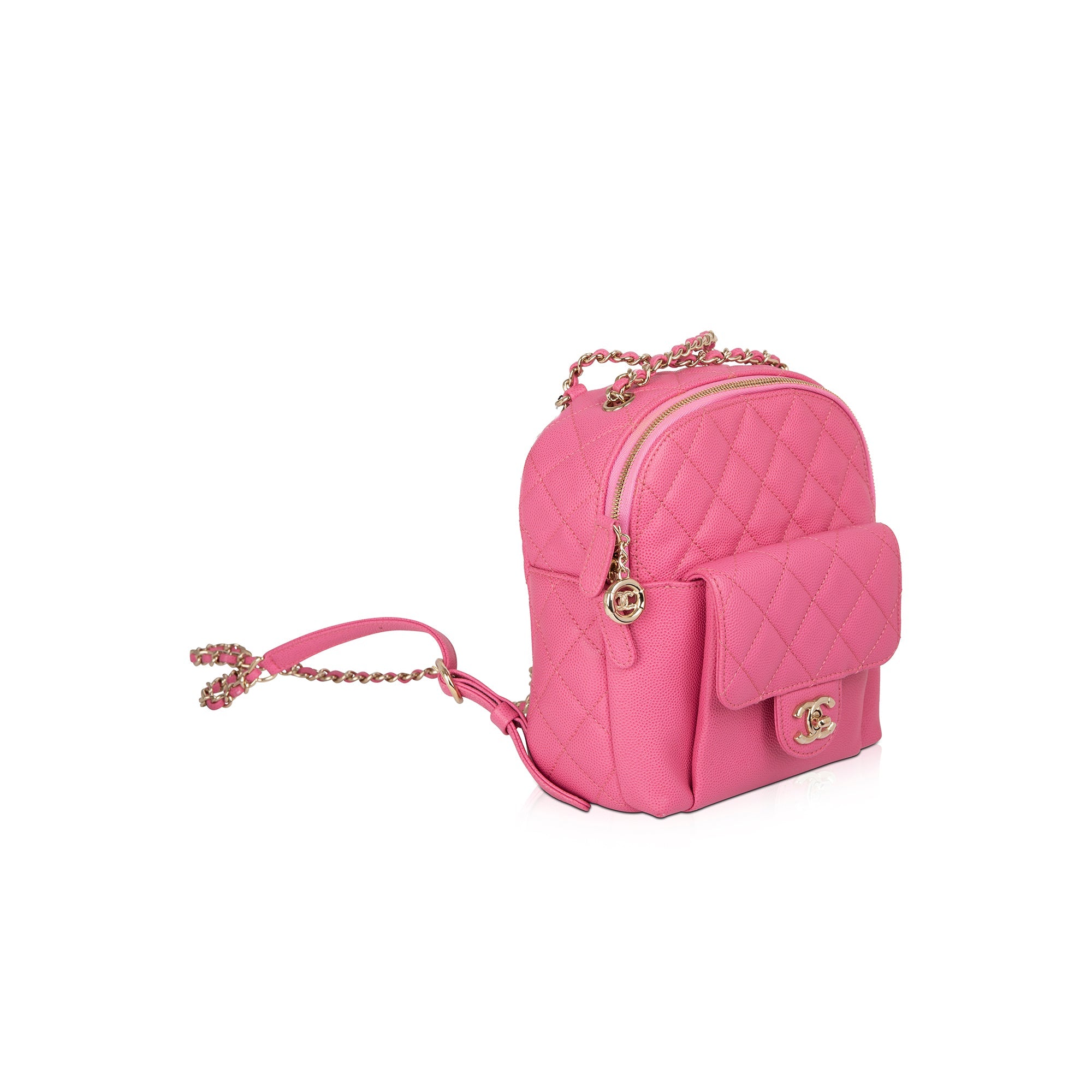 Chanel Pink Caviar CC Day Mini Backpack w/ Authenticity Card
