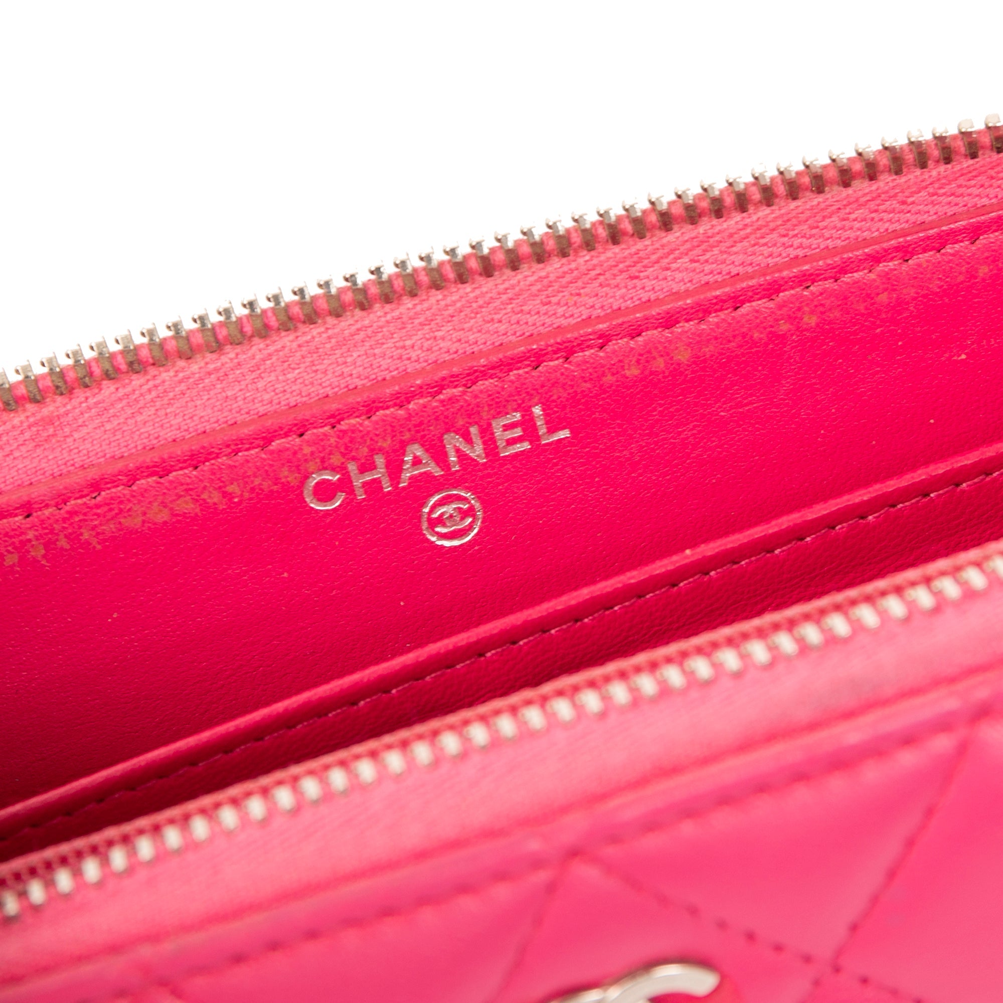 Chanel Pink Lambskin Classic Long Zipped Wallet w/ Authenticity