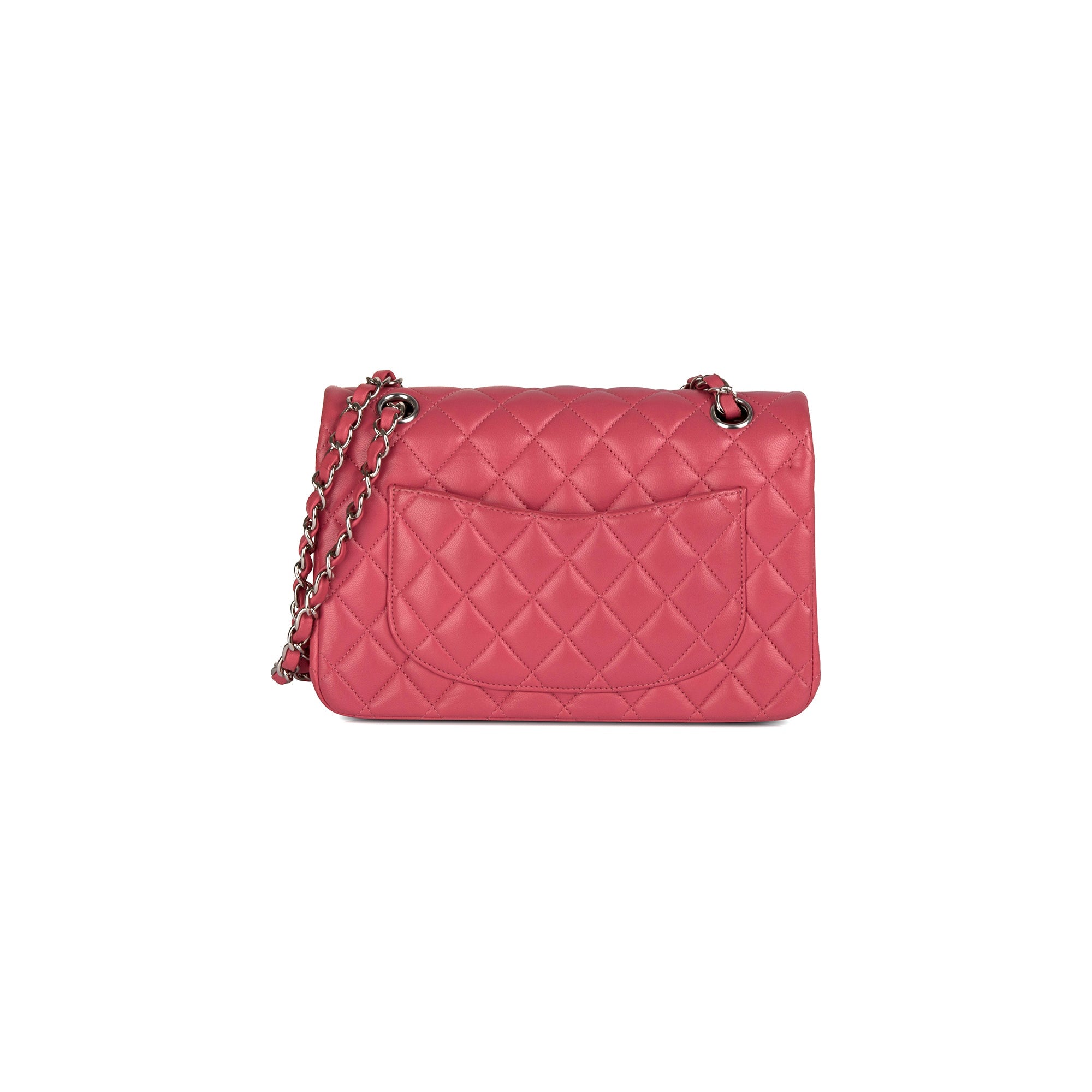 Chanel Pink Lambskin Small Classic Double Flap Bag w/ Box