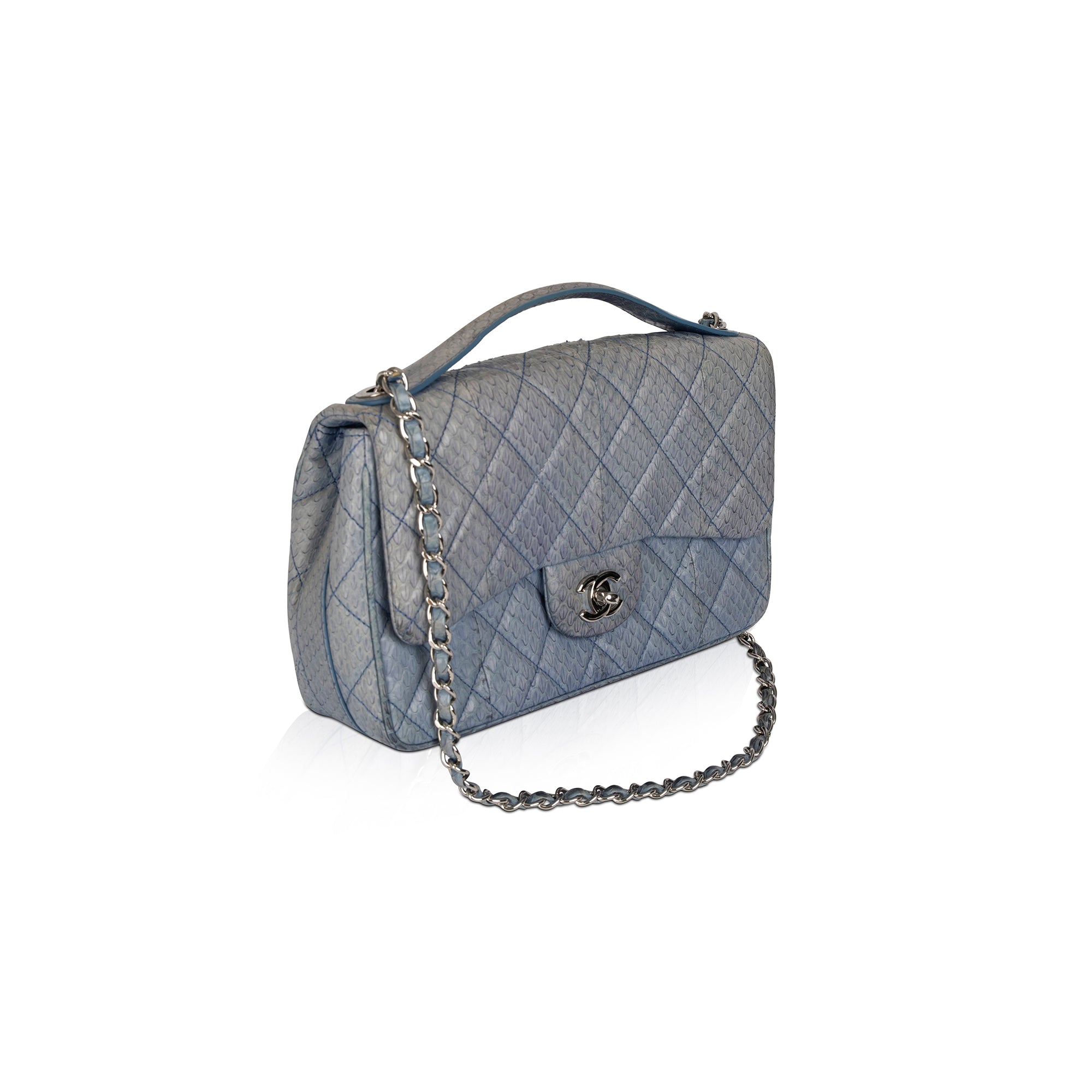 Easy carry python handbag Chanel Purple in Python - 31792286